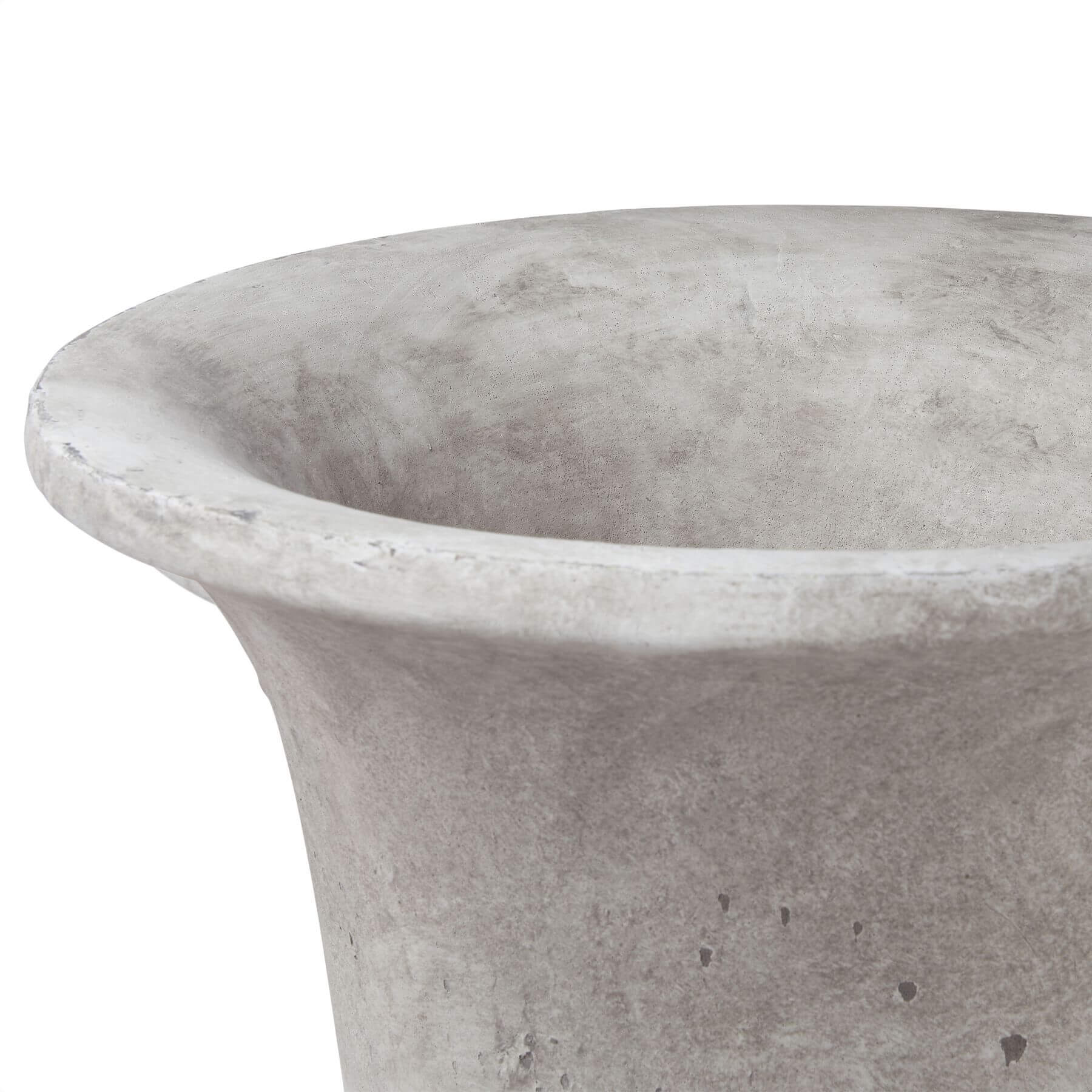 Tall ceramic stone-effect urn planter in neutral tone, 82cm height, classical silhouette for home or garden decor by Sostter at brixbailey.com