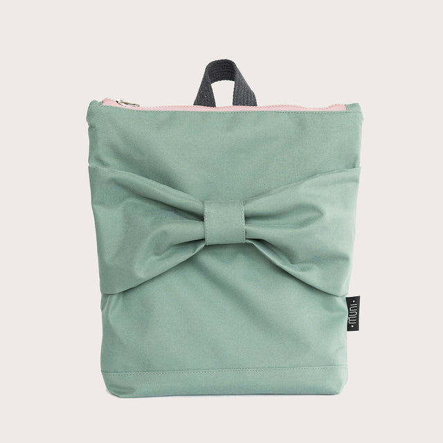 Mint Bow Backpack – Waterproof & Whimsical for Kids by Muni at www.brixbailey.com