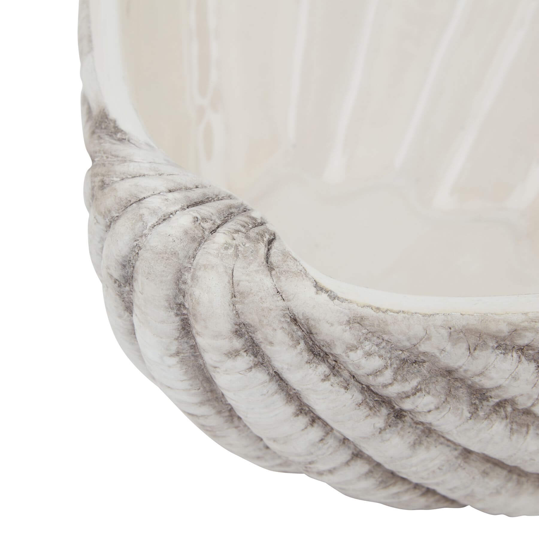 Handcrafted white ceramic shell bowl with organic spiral design and matte finish for coastal-inspired home decor. by sostter at brixbailey.com