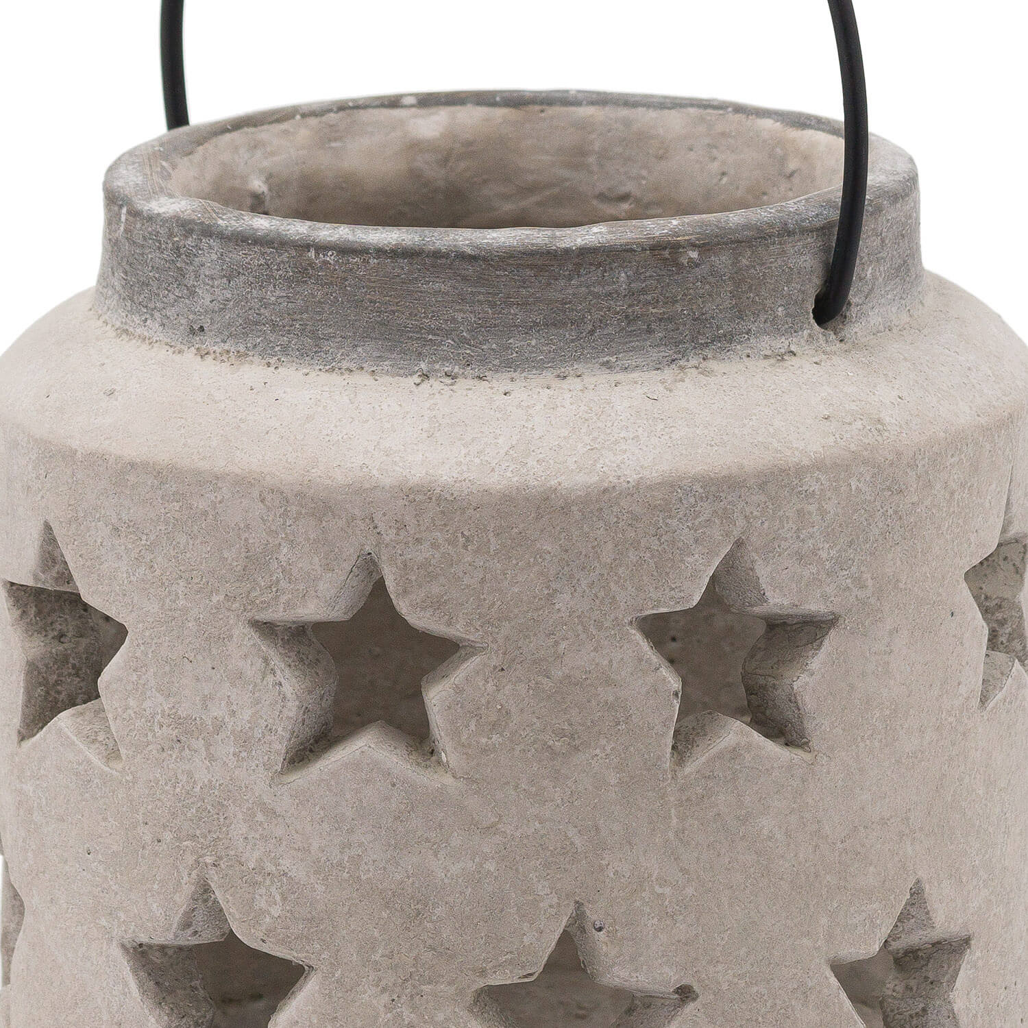Handcrafted Bloomville Stone Star Lantern Vase in natural ceramic with organic stone texture, 19cm height by Sostter at brixbailey.com