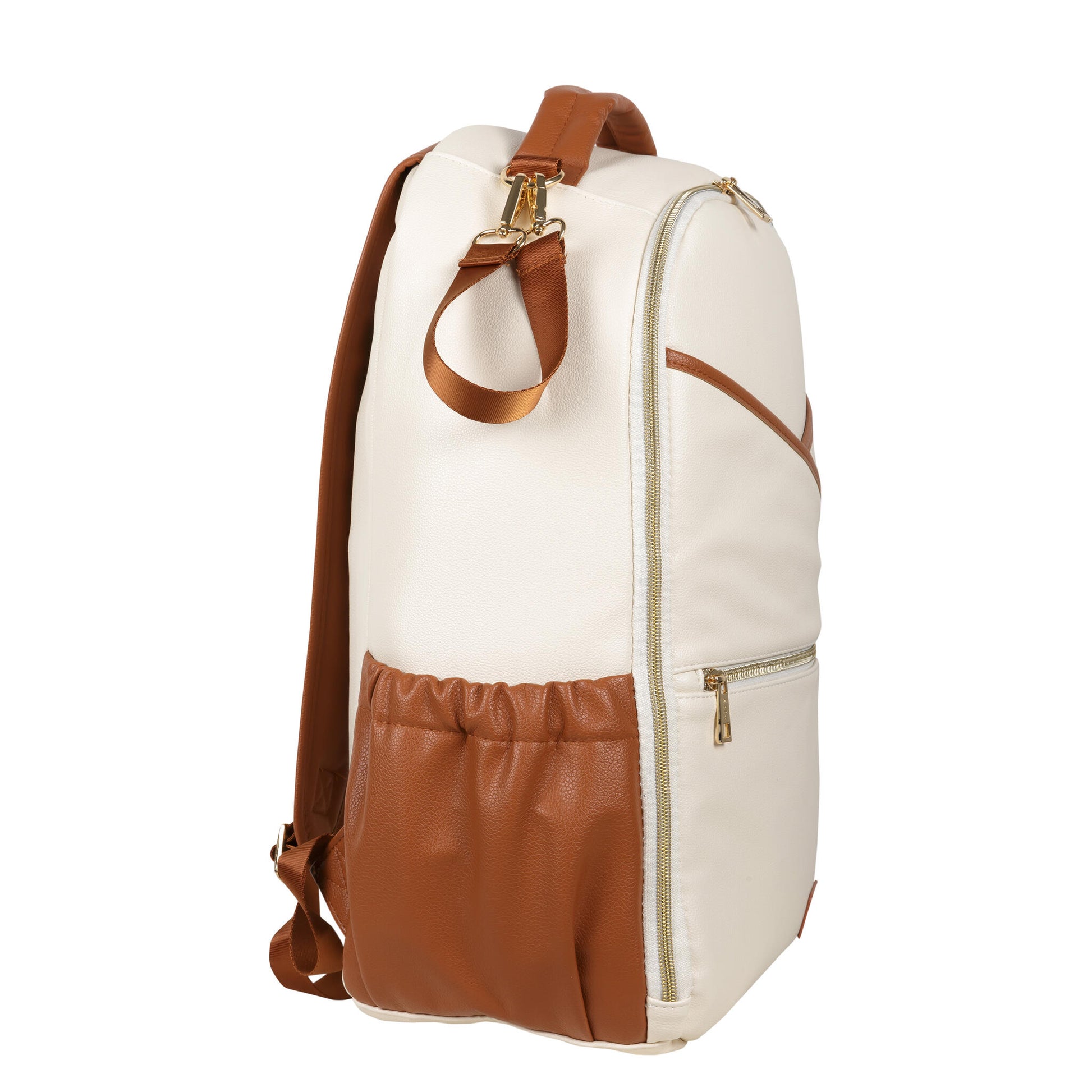 Stylish Cappuccino Diaper Bag – Spacious & Vegan Leather by Ally Scandic at www.brixbailey.com