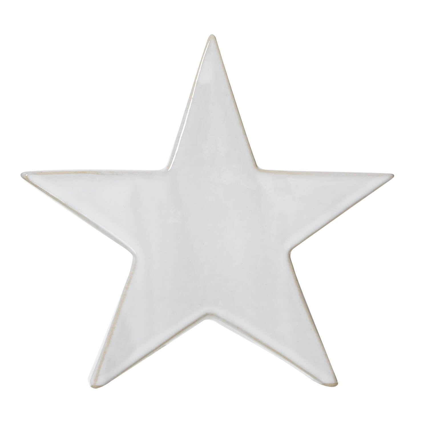 Minimalist white ceramic star décor, modern sculptural accent for shelves or mantels, 19cm high by Sostter at brixbailey.com