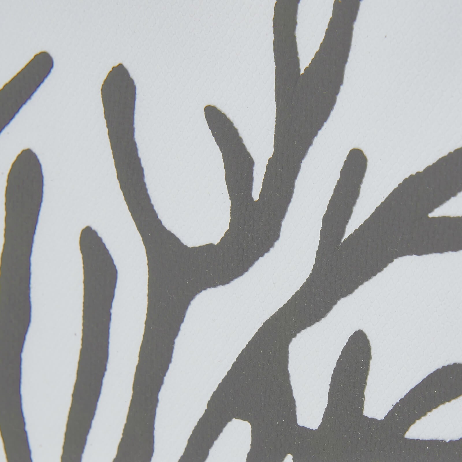 Black coral silhouette artwork on white, framed in natural wood with beaded detailing, 40cm coastal wall decor. by sostter at brixbailey.com
