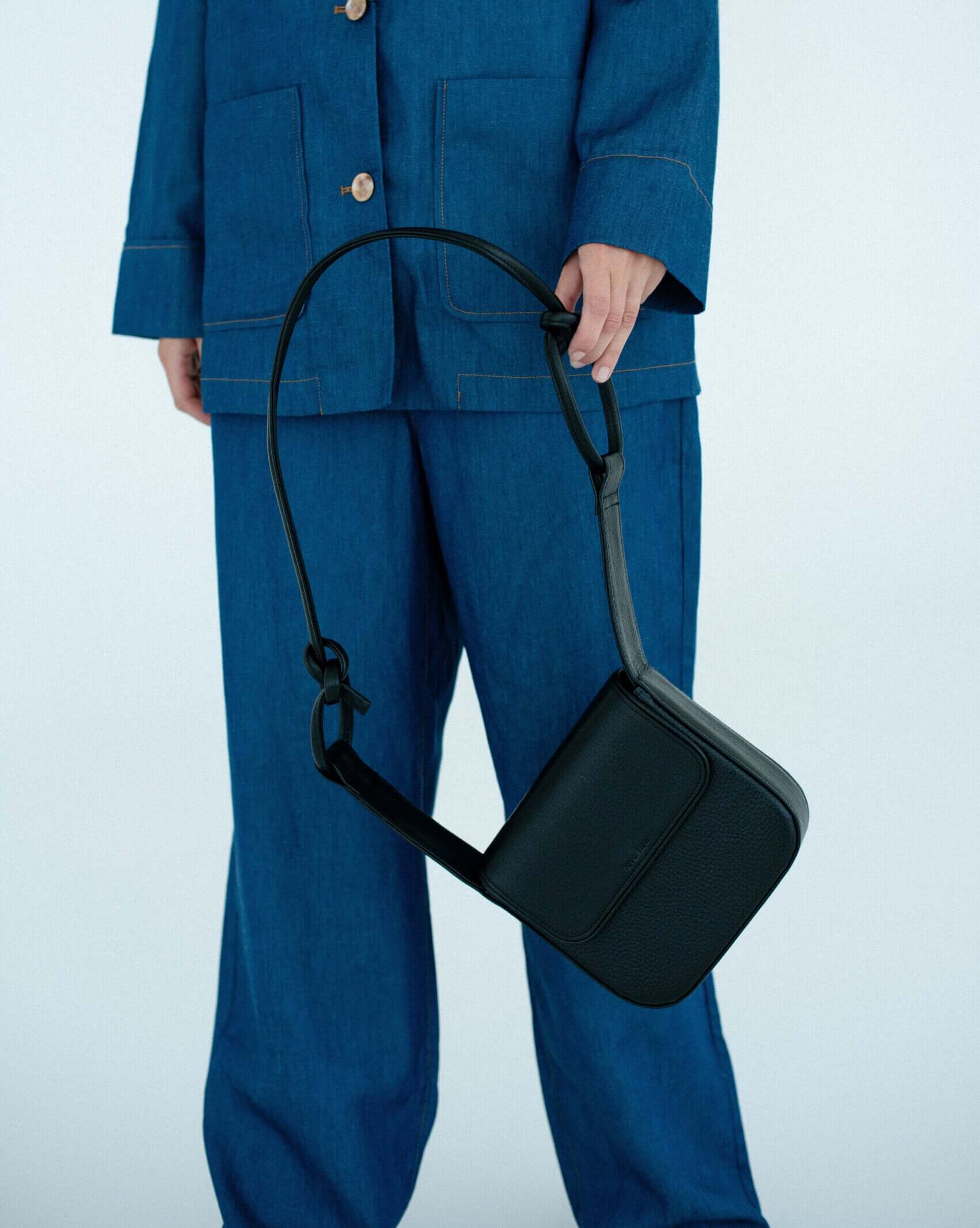 Black Minimalist Crossbody Bag