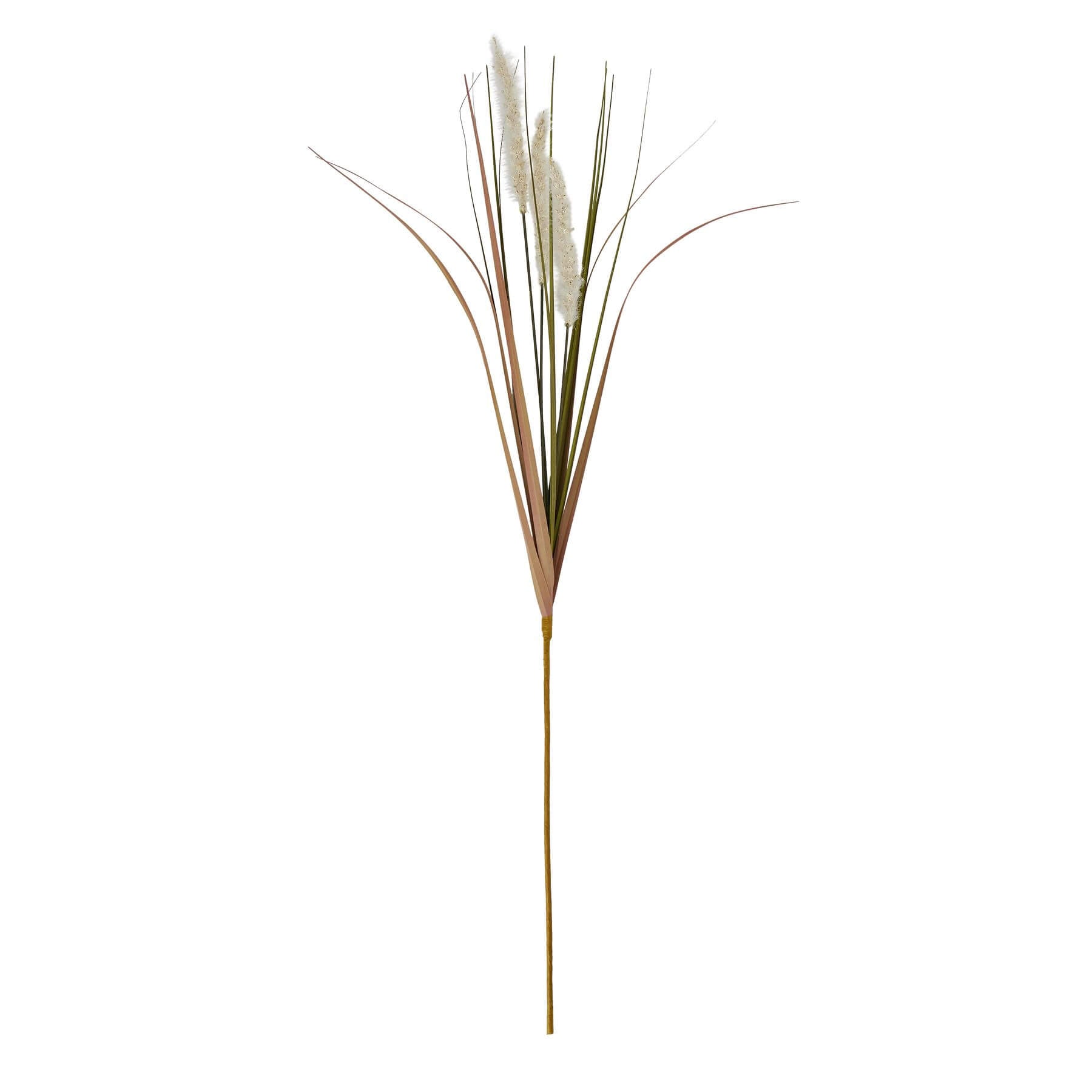 Lifelike artificial grass stems in soft cream, triple-stem design for natural volume, 80cm height, perfect for home decor by RoomLondon at brixbailey.com
