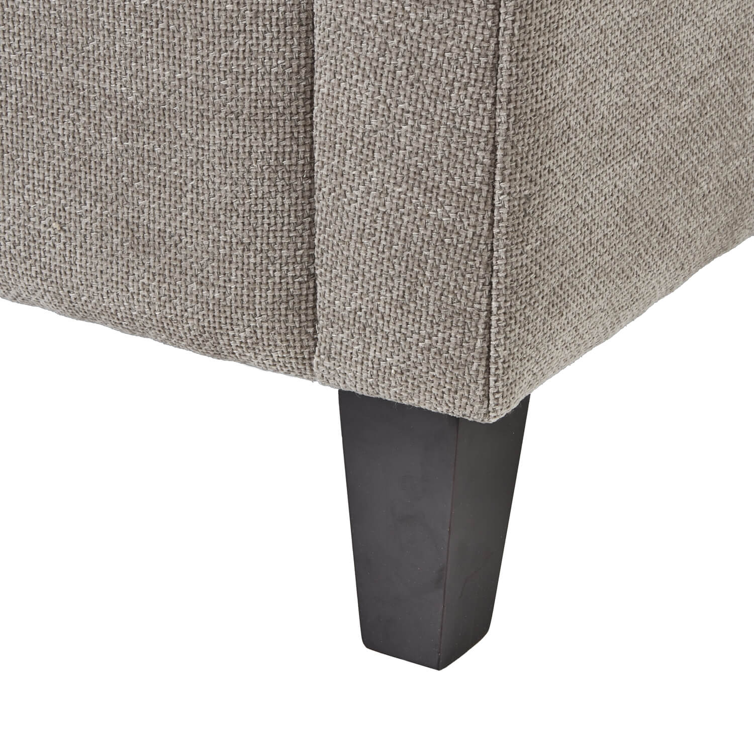 Taupe snuggle chair with plush cushioning and solid wood frame, perfect for modern farmhouse or contemporary decor. by Sostter at brixbailey.com