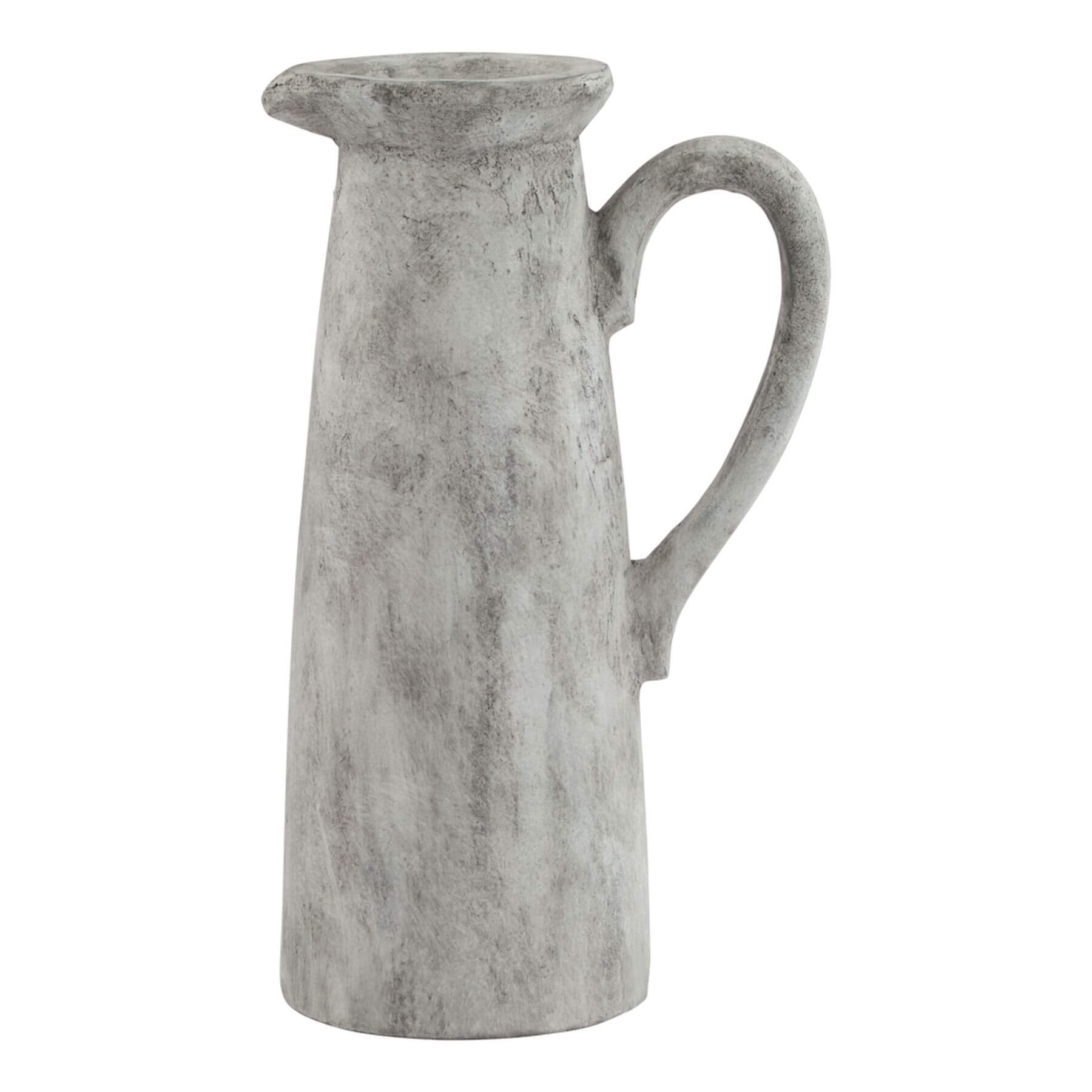 Athena white ceramic pitcher with sculptural silhouette, perfect for floral arrangements or as a water pitcher by Sostter at brixbailey.com