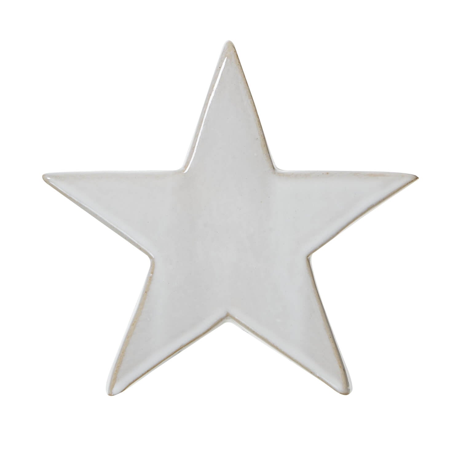 Handcrafted ceramic winter star ornament with matte white finish, Scandinavian minimalist holiday decor by RoomLondon at brixbailey.com