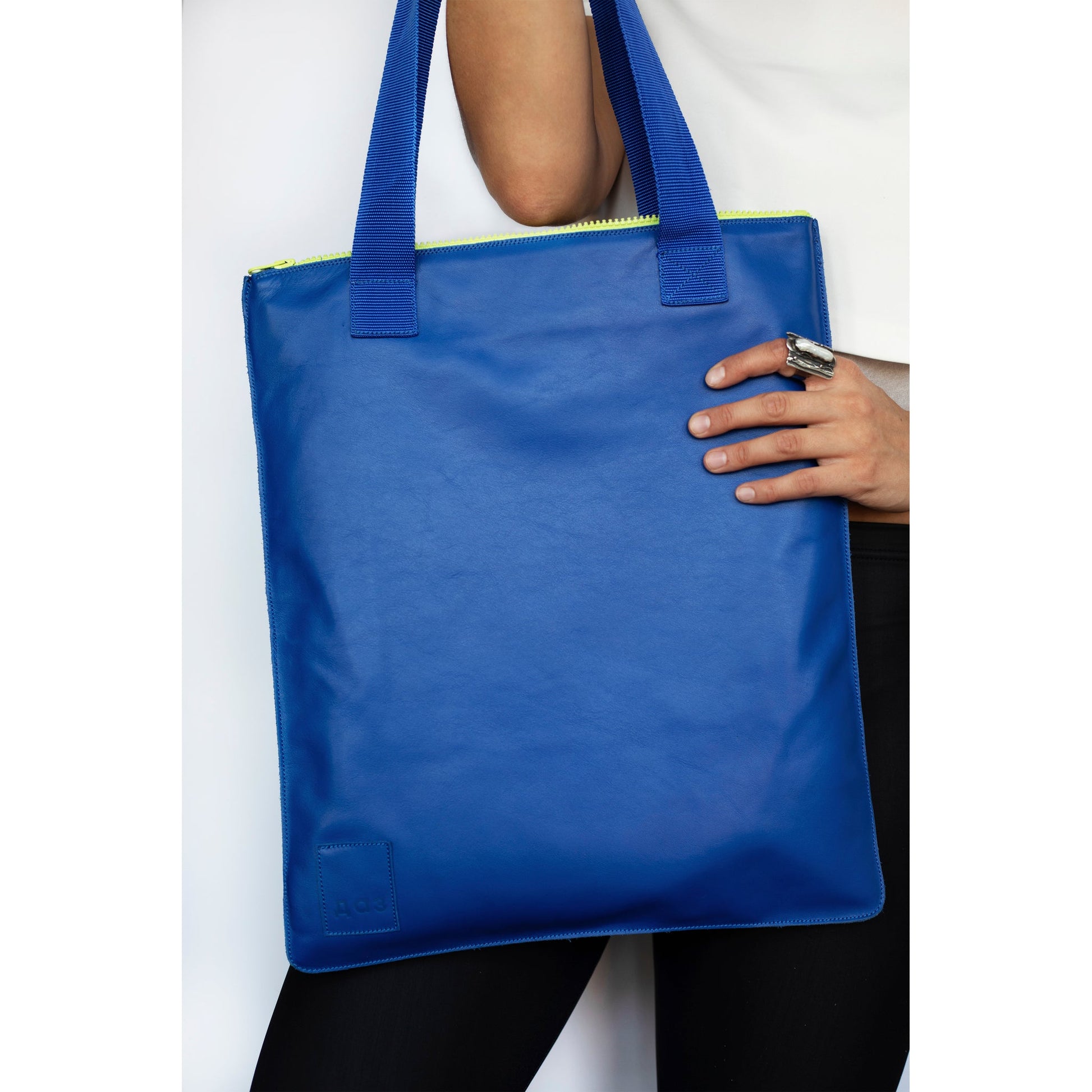 Silver Leather Tote Bag - Handmade, Durable & Stylish by Daz Studio at www.brixbailey.com