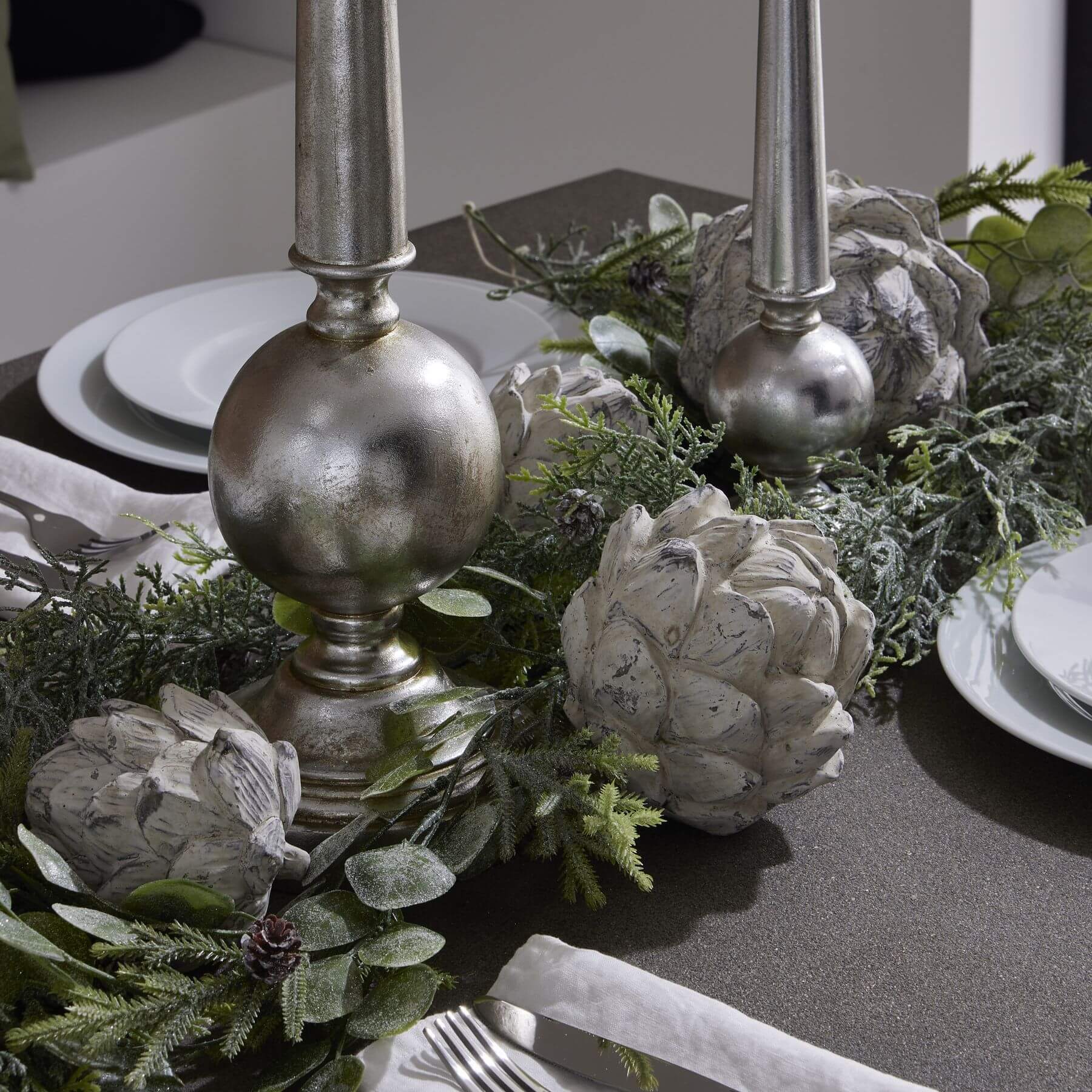 Antique white ceramic artichoke decor, elegant handcrafted ornament for modern or traditional interiors by sostter at brixbailey.com