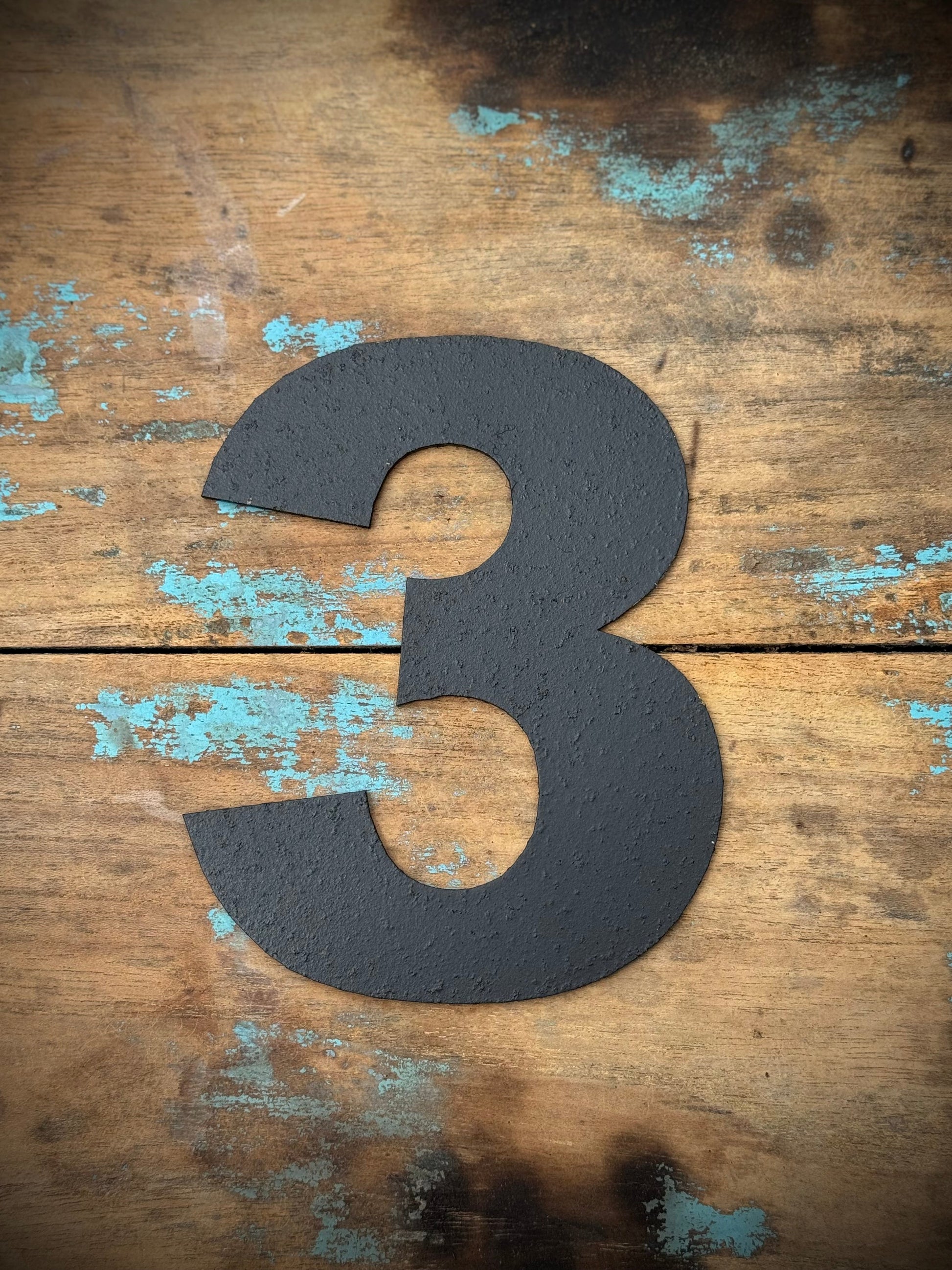 12" and 5" Black Fat Font Metal Letters.