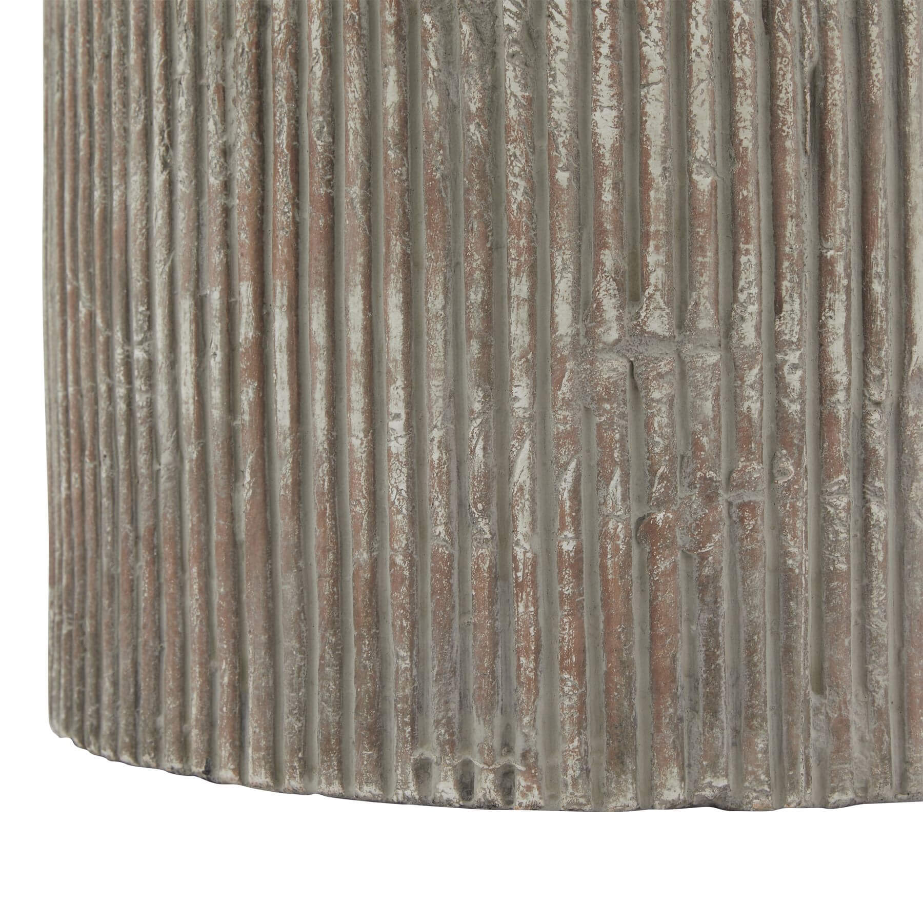 Handcrafted Siena brown ceramic pot with ribbed texture and weathered glaze, perfect for modern or farmhouse decor. by RoomLondon at brixbailey.com