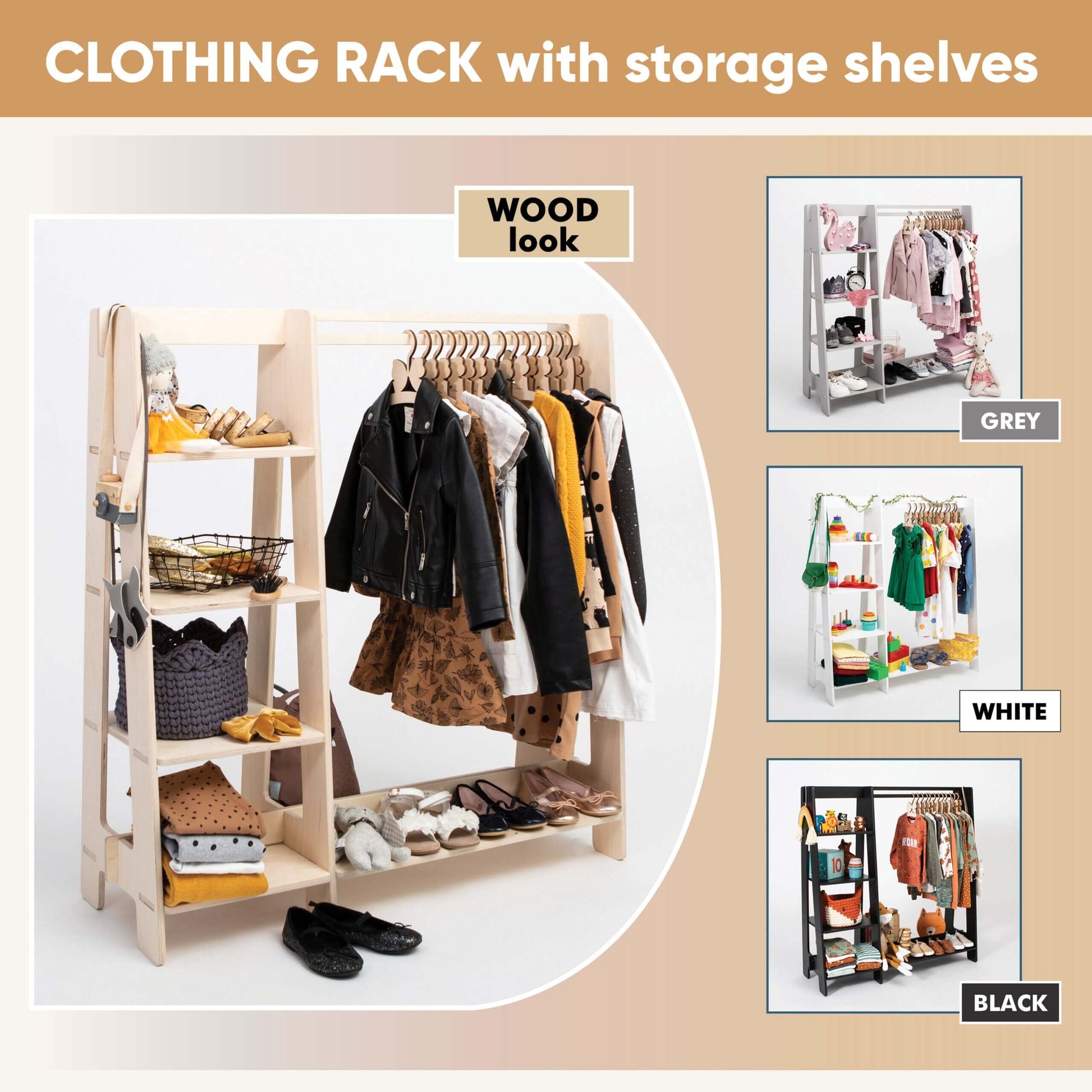 Wooden Toddler Clothing Rack – Organize & Beautify Child’s Room by Montessori House Bed at www.brixbailey.com