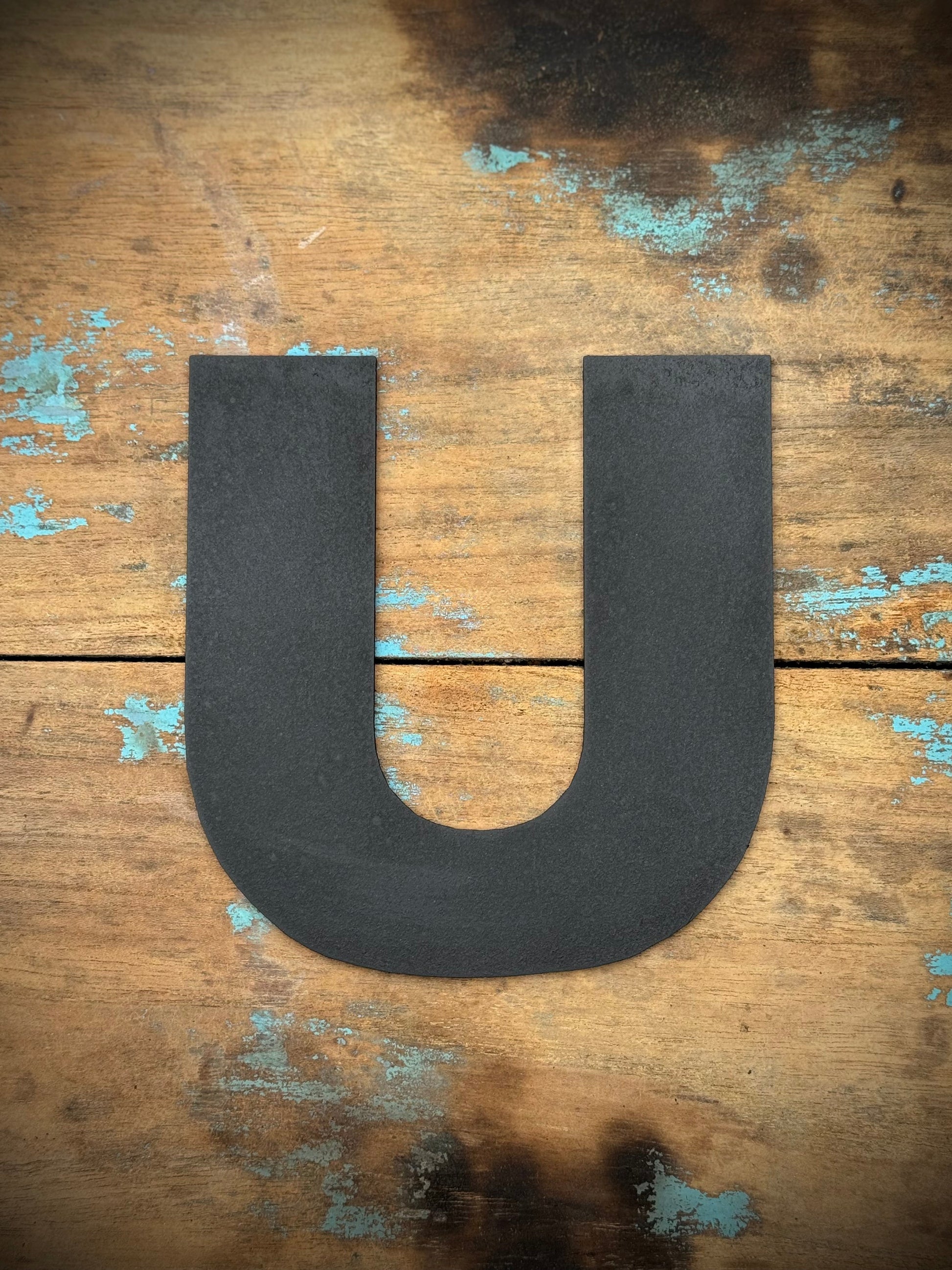 12" and 5" Black Fat Font Metal Letters.