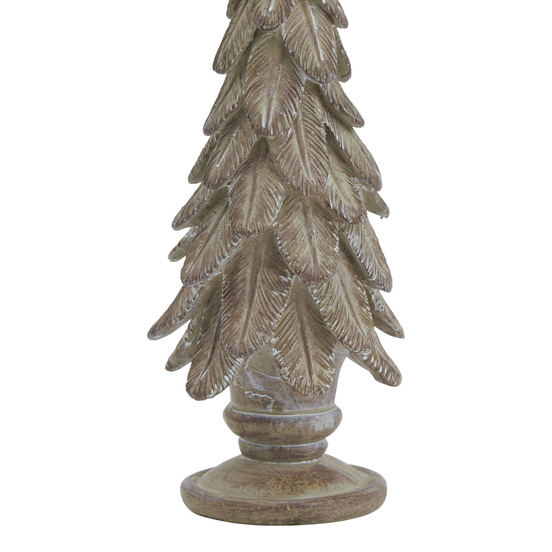 Handcrafted brown resin spruce forest sculpture with detailed needles, 16cm tall, organic modern winter decor. by sostter at brixbailey.com