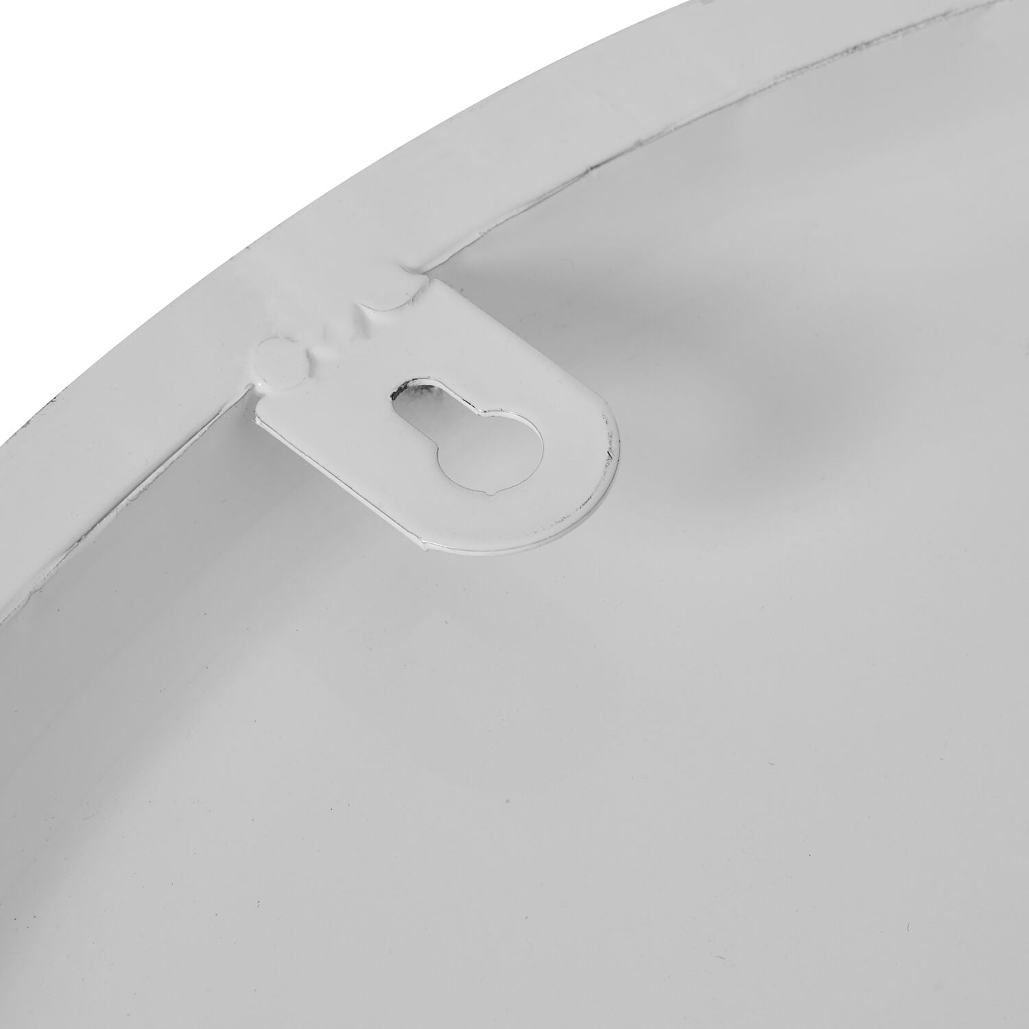 White metal Flemings wall clock, 49cm square minimalist design with sleek modern finish by sostter at brixbailey.com