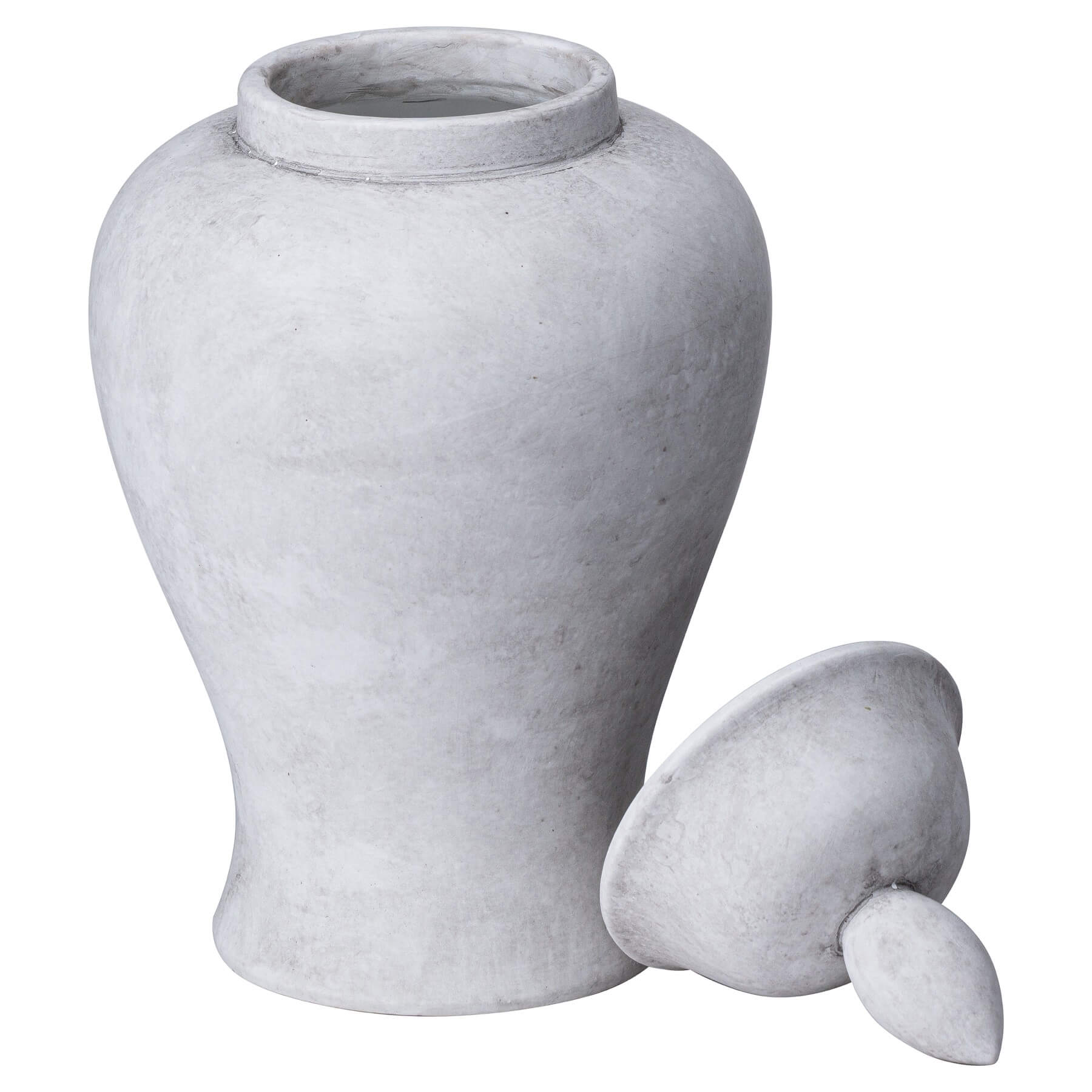 Hand-finished stone-textured Darcy ginger jar in natural hue, 28cm ceramic vase for floral displays or home decor storage. by sostter at brixbailey.com