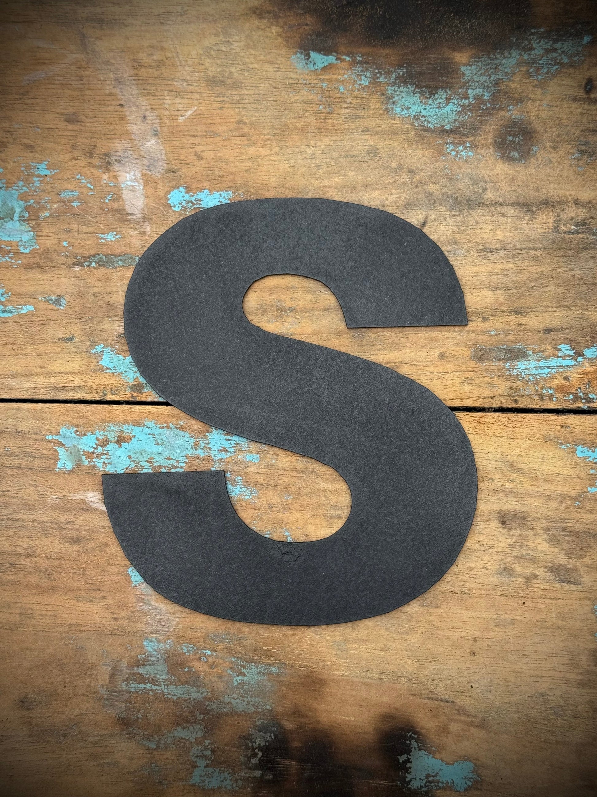 12" and 5" Black Fat Font Metal Letters.