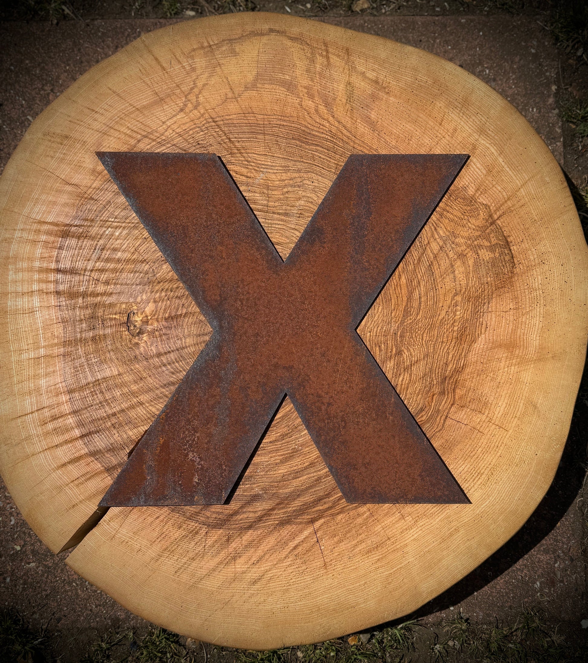 12" Rusty Fat Font Metal Letters A-Z 0-9.