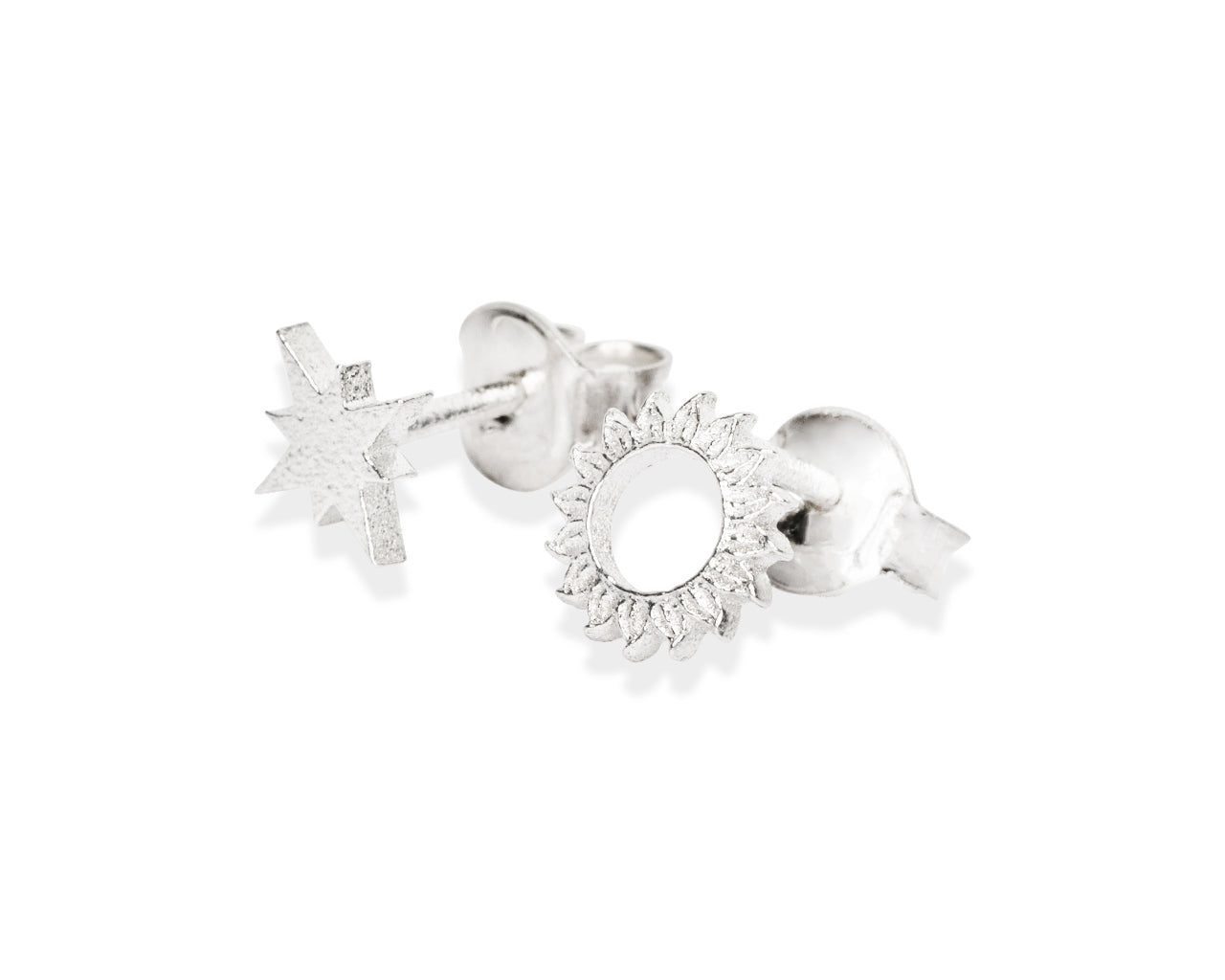 Celestial Sun Stud Earrings – Sustainable & Artisan-Crafted by New Vintage by Kriss at brixbailey.com
