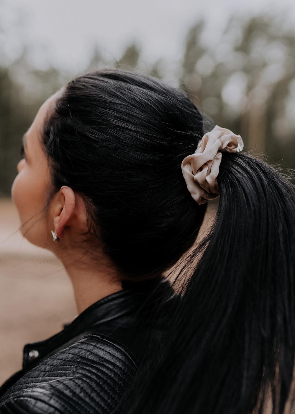 Indulge in Elegance with Our Luxurious Silk Hair Scrunchie by Dondella at www.brixbailey.com