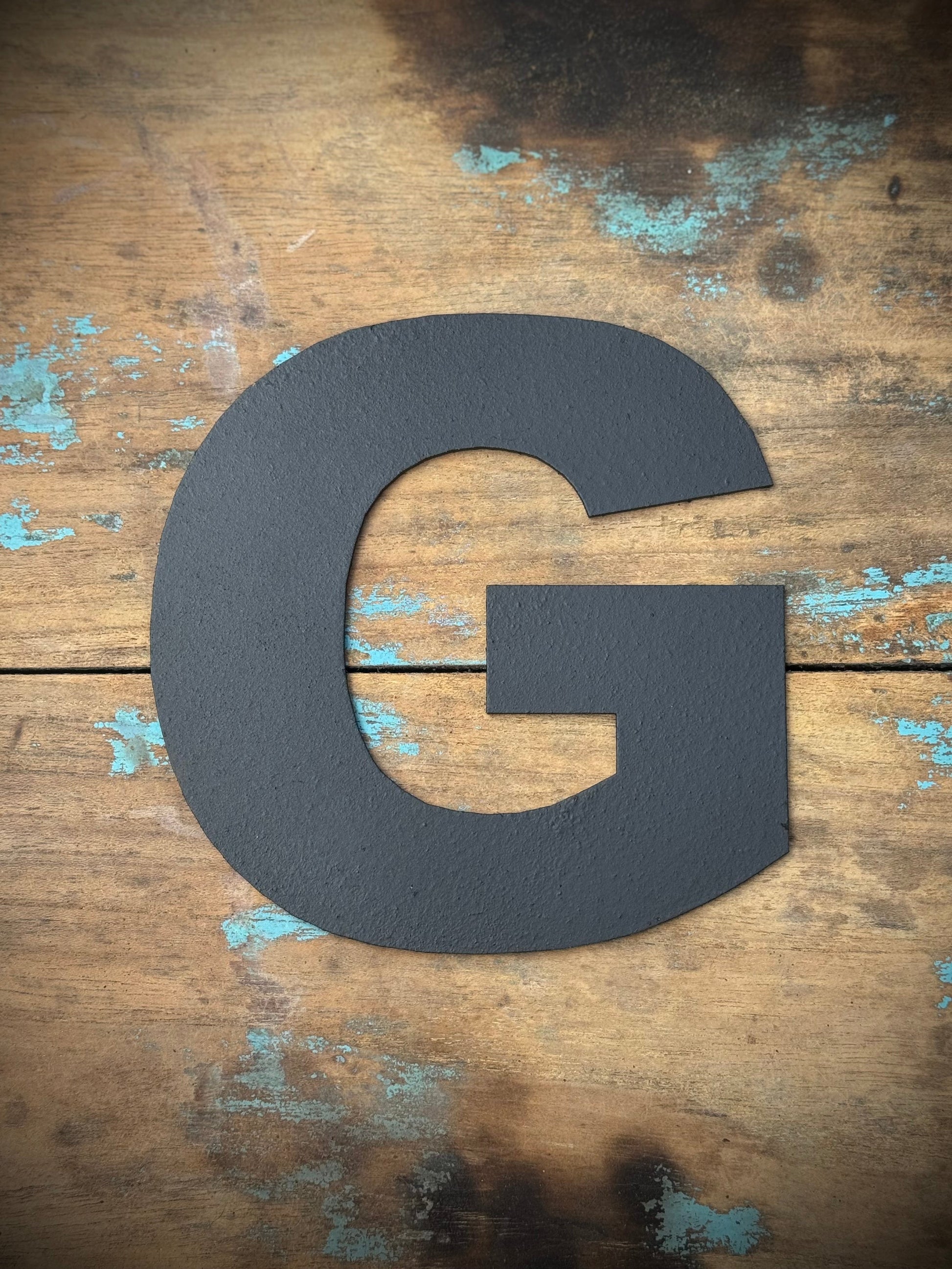 12" and 5" Black Fat Font Metal Letters.