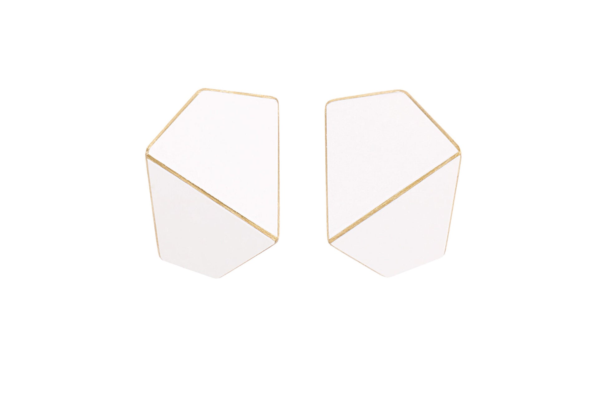Light & Durable Folded Wide Earrings – Brass & Sterling Silver by Lisa Kroeber Jewellery at www.brixbailey.com