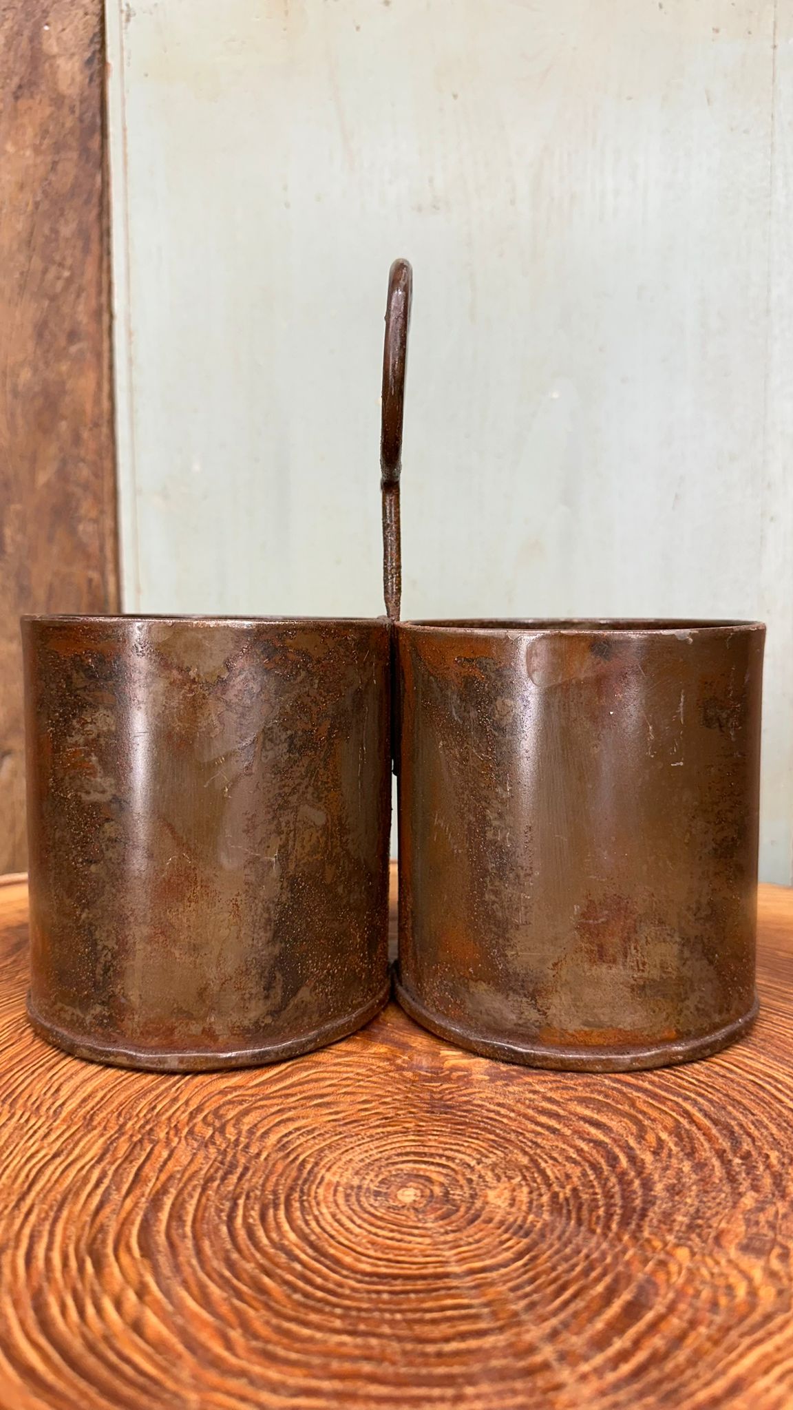 Herb Plant Double Pot Planter / Stationary Pot / Desk Tidy / Cutlery Holder