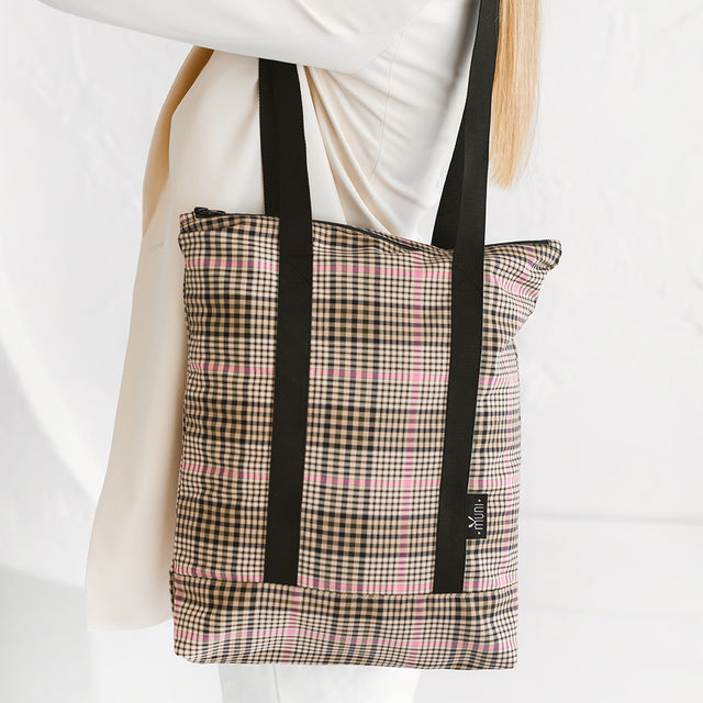 Trendy Tartan Tote Bag – Handmade, Spacious & Stylish by Muni at www.brixbailey.com