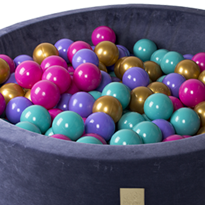 MeowBaby® Velvet Baby Blue Ball Pit + 250 Colorful Balls – Safe & Fun by MeowBaby at www.brixbailey.com