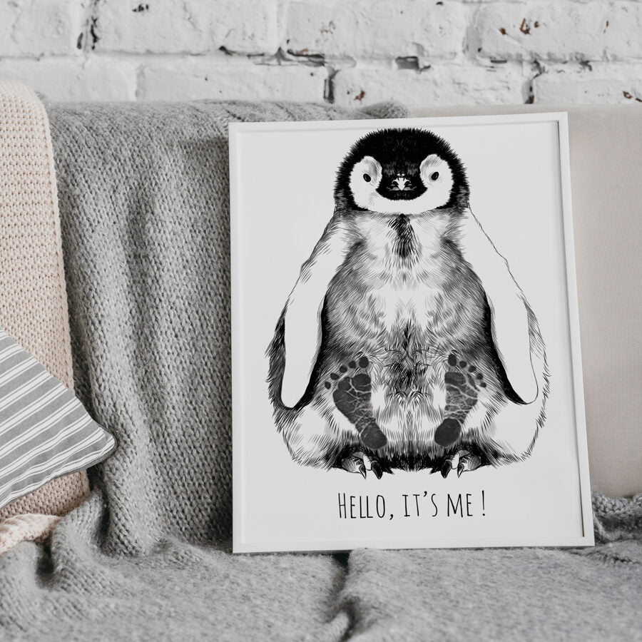 Hand-Drawn Baby Penguin Footprint Kit – Capture Memories & Joy by Kai aš mažas buvau at www.brixbailey.com