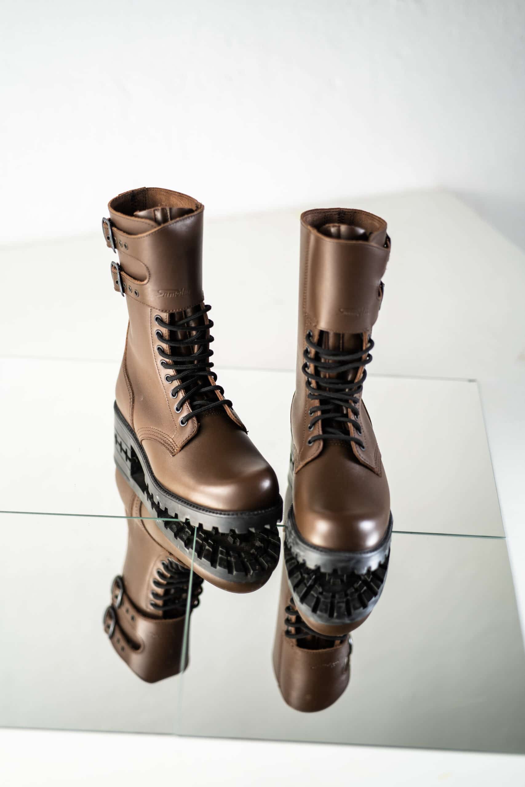 Dark Brown Tarkovsky Boots – Stylish & All-Weather Leather Footwear by Samelin at www.brixbailey.com
