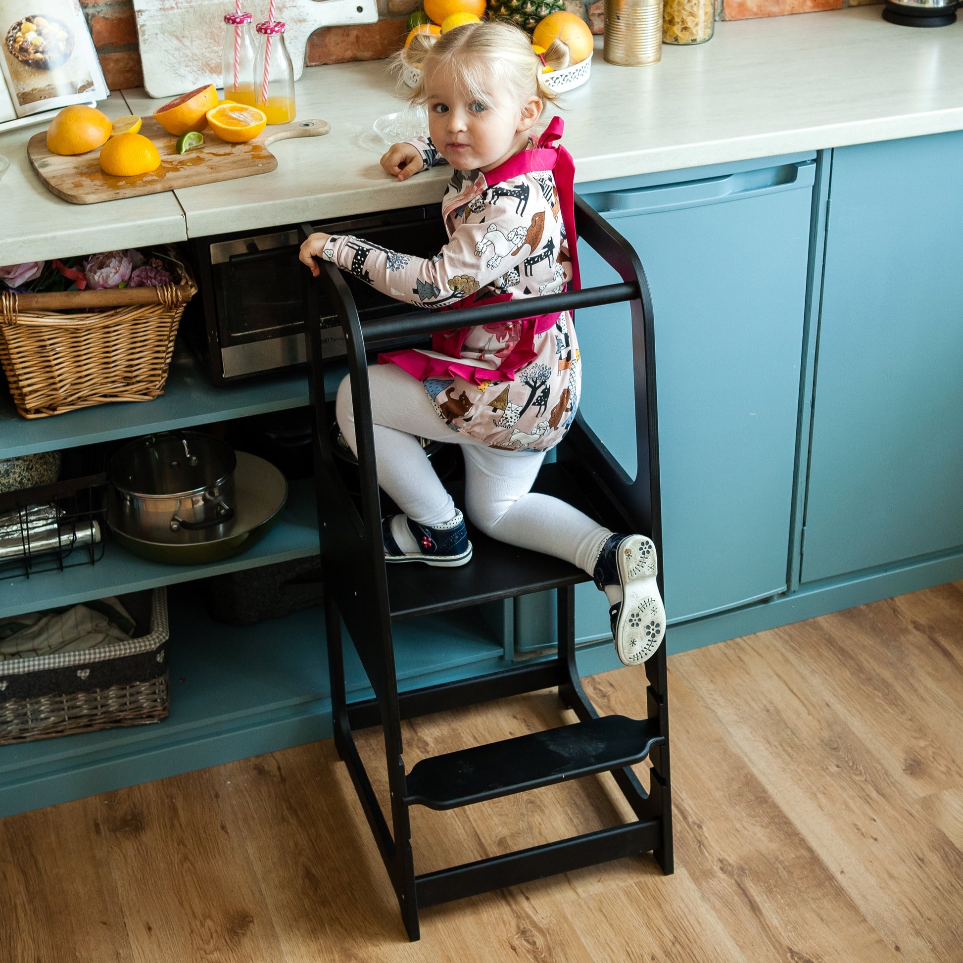 Adjustable Montessori Helper Tower Step Stool for Kids – Safe & Durable by Montessori House Bed at www.brixbailey.com
