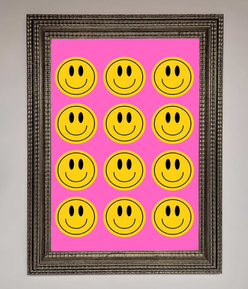 Acid Smile Faces Framed Poster