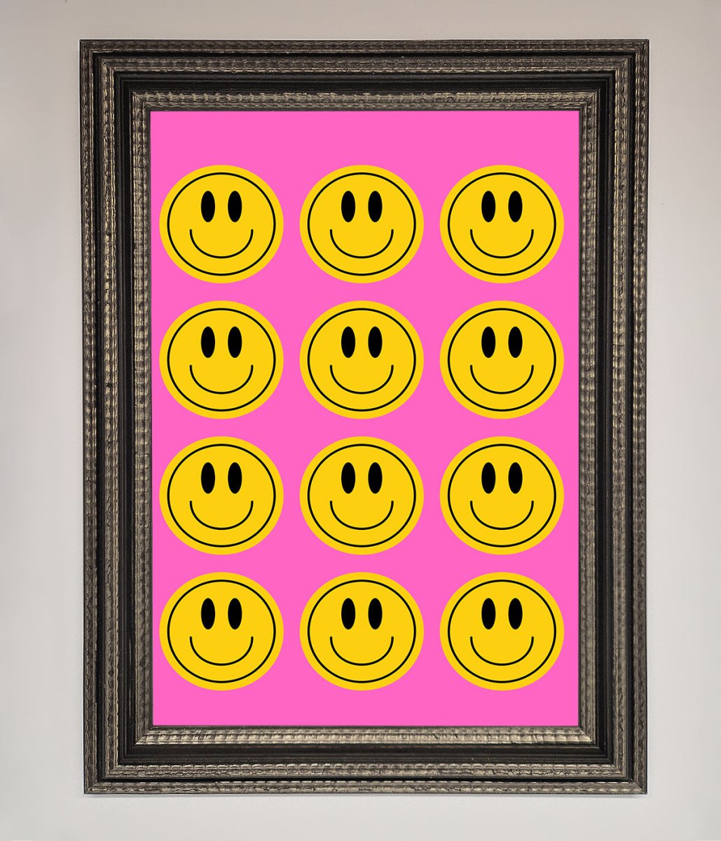 Acid Smile Faces Framed Poster