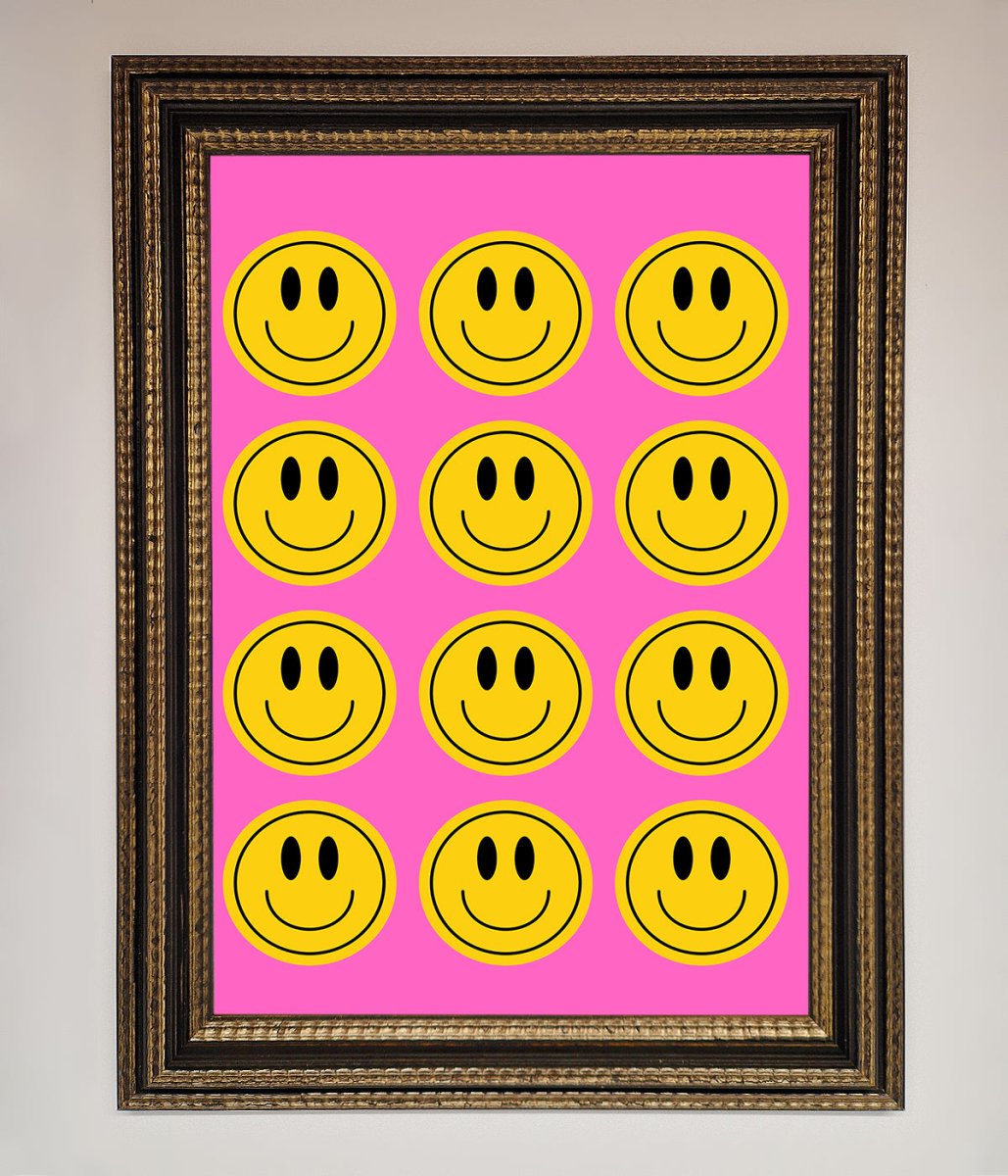 Acid Smile Faces Framed Poster