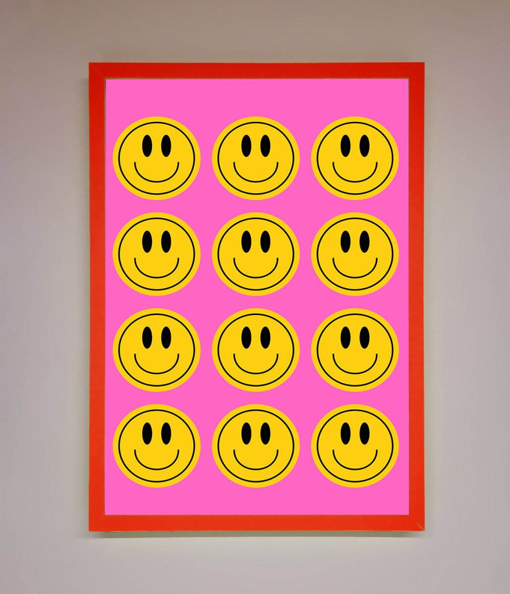Acid Smile Faces Framed Poster