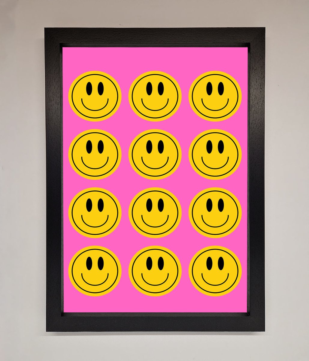 Acid Smile Faces Framed Poster