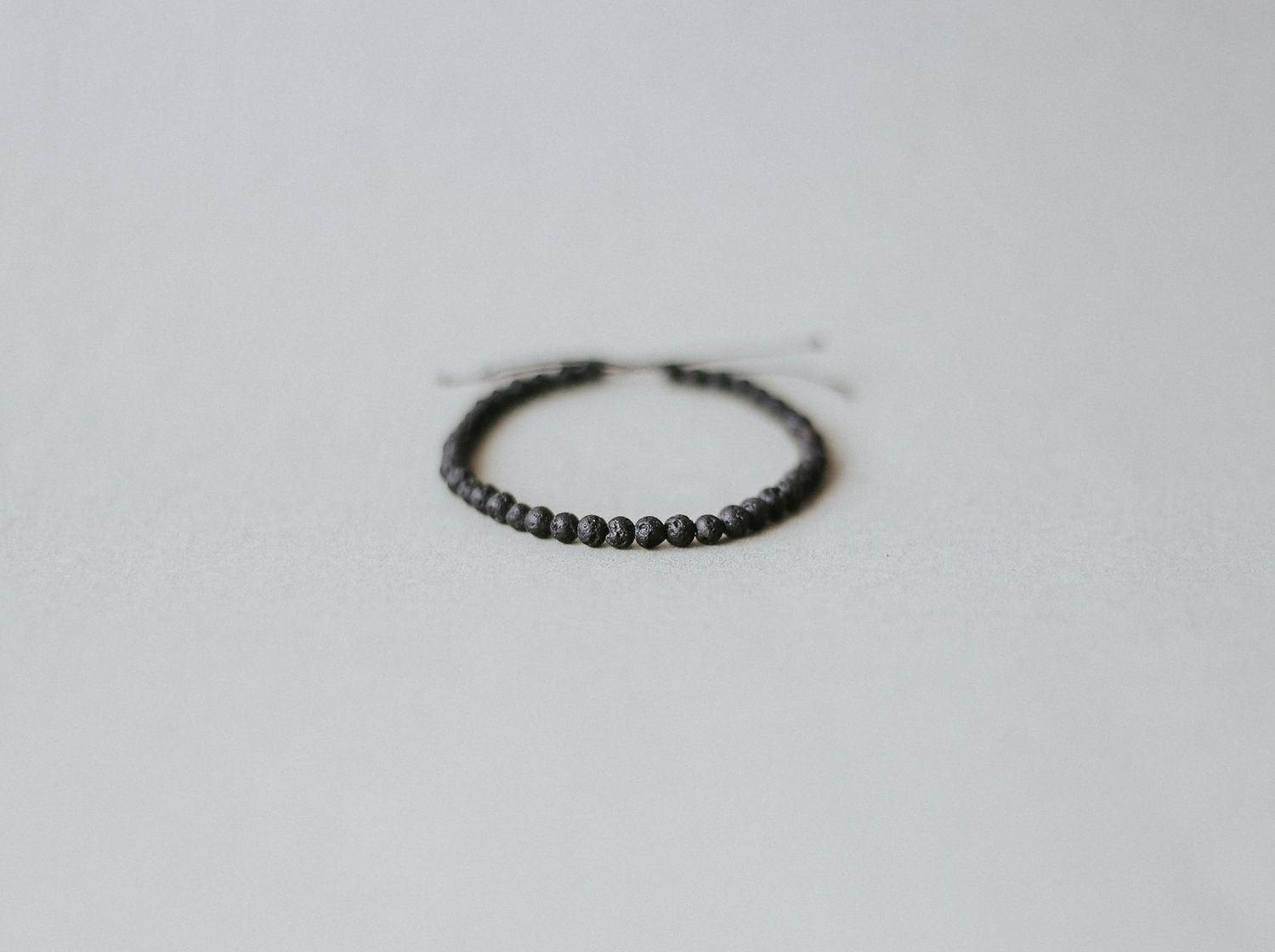 Adjustable 4mm Minimalist Lava Stone Bracelet