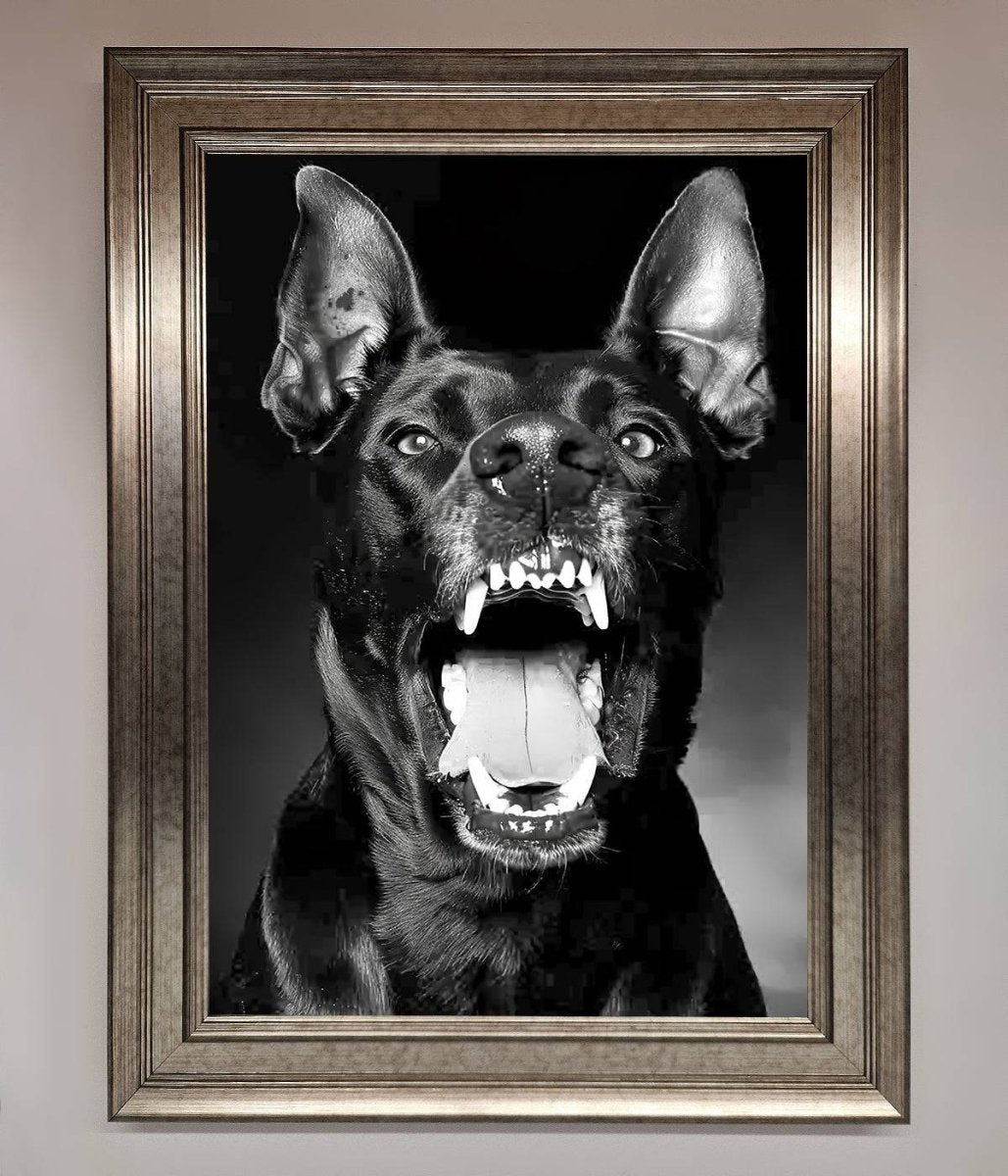 Angry Doberman Dog Framed Wall Art