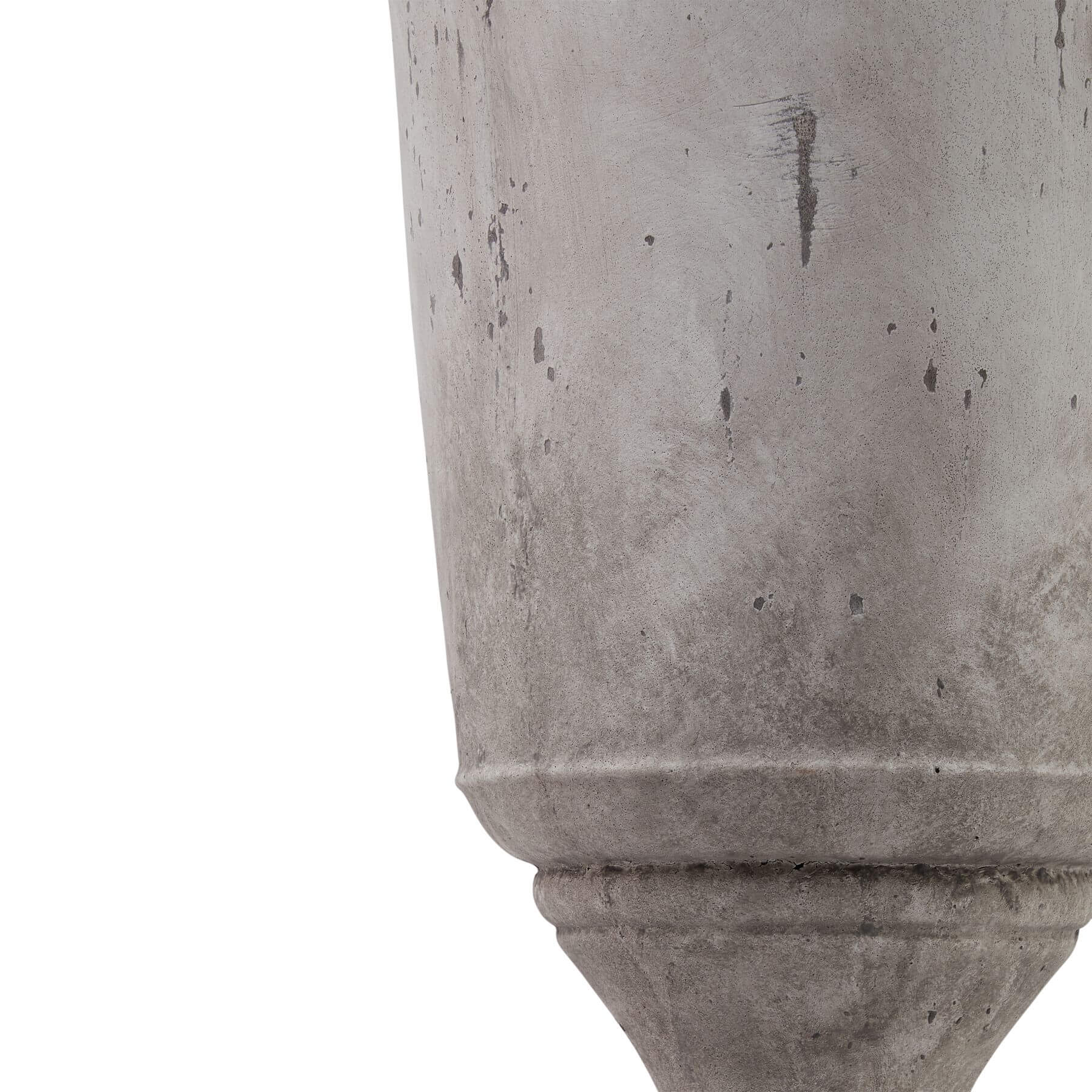 Tall ceramic stone effect urn planter in natural tone, 82cm high, classical silhouette for home or garden decor. by Sostter at brixbailey.com