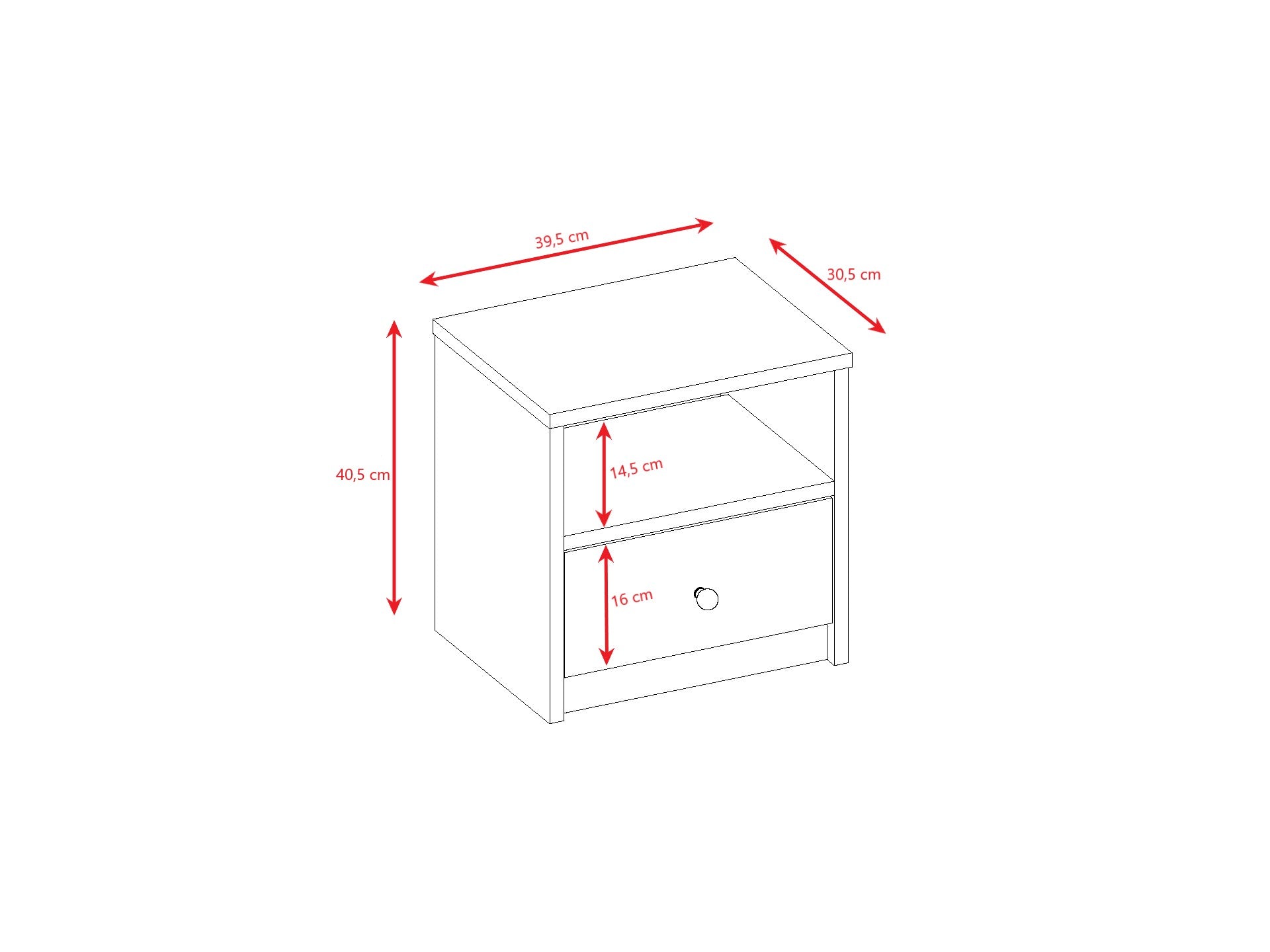 functional babydreams bedside table with open shelf and drawer for kids room organization