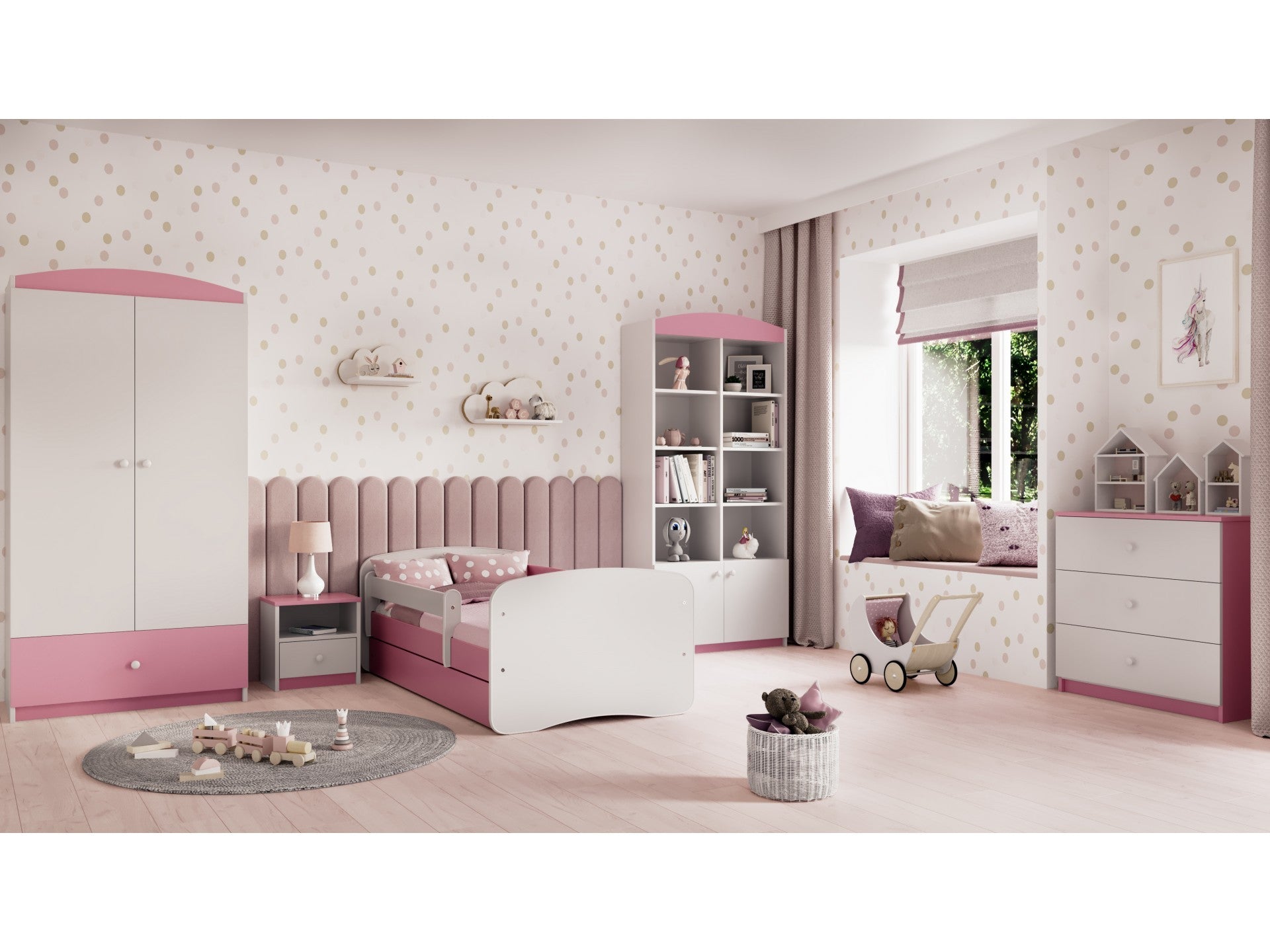 elegant babydreams chest of drawers in a refined nursery setting, showcasing its smooth-gliding drawers and sophisticated finish