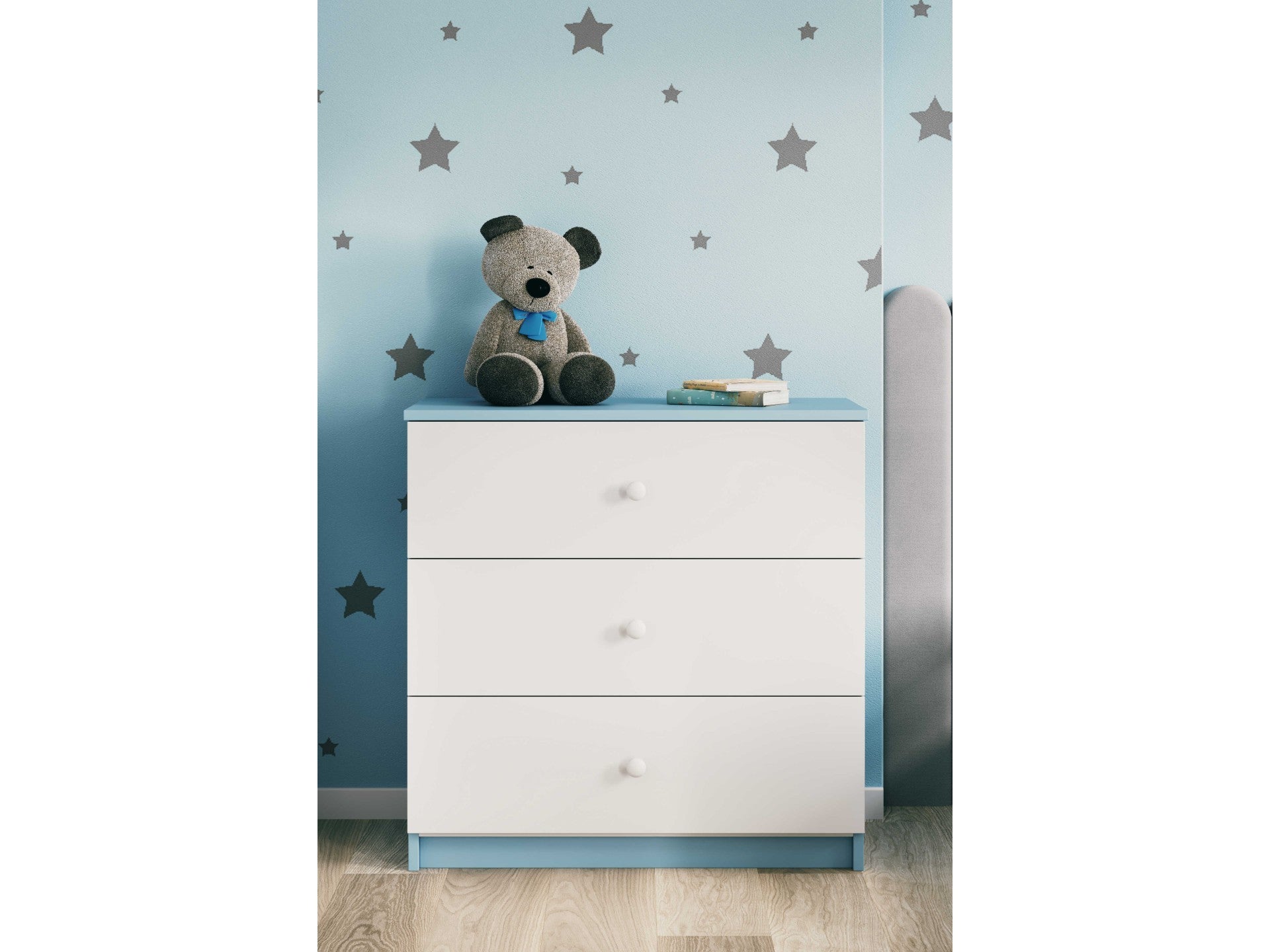 babydreams chest of drawers in a functional setup showing smooth-gliding drawers and wall-mount safety