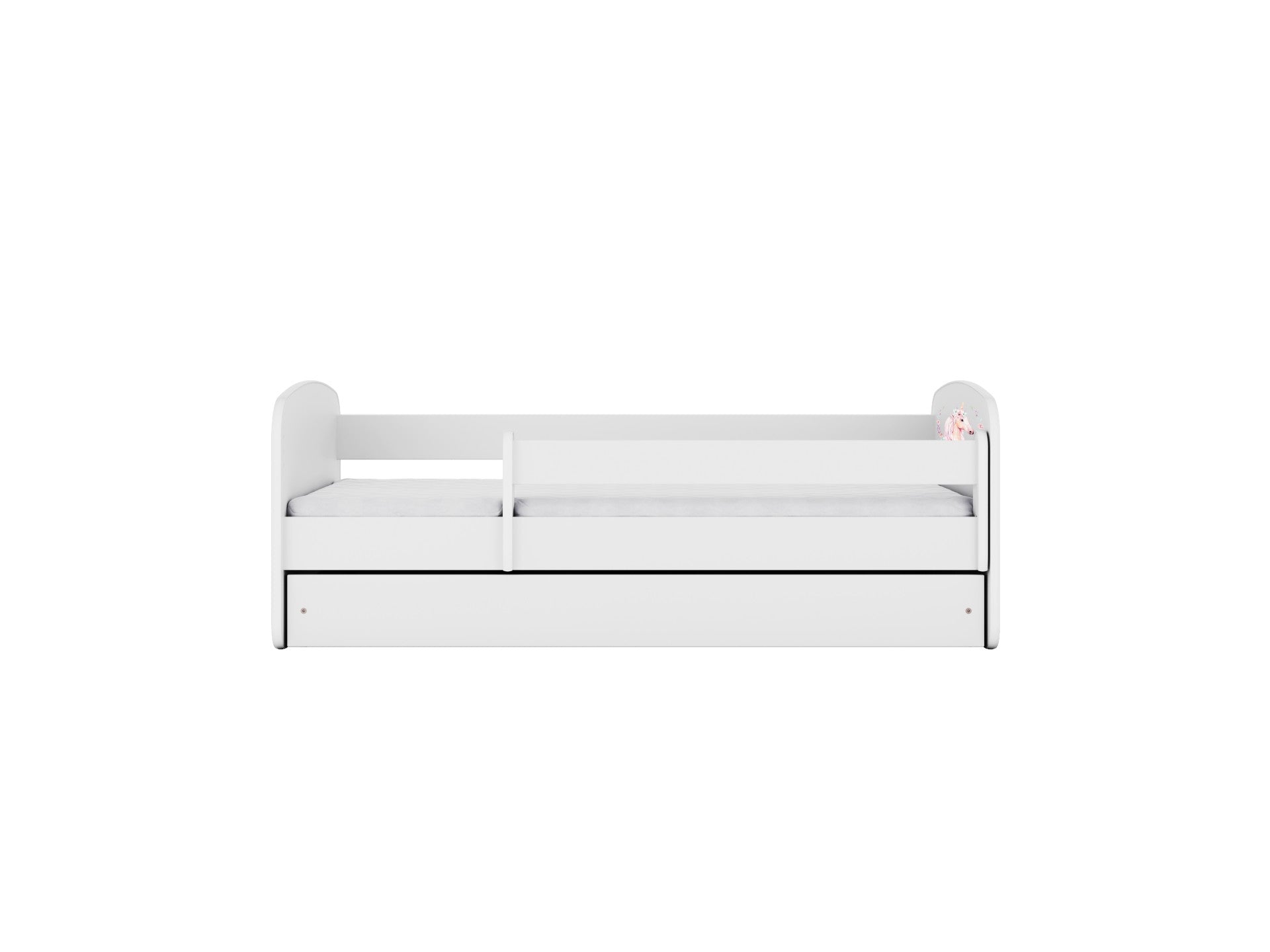 an elegant white dreamy unicorn bed for a child's refined bedroom