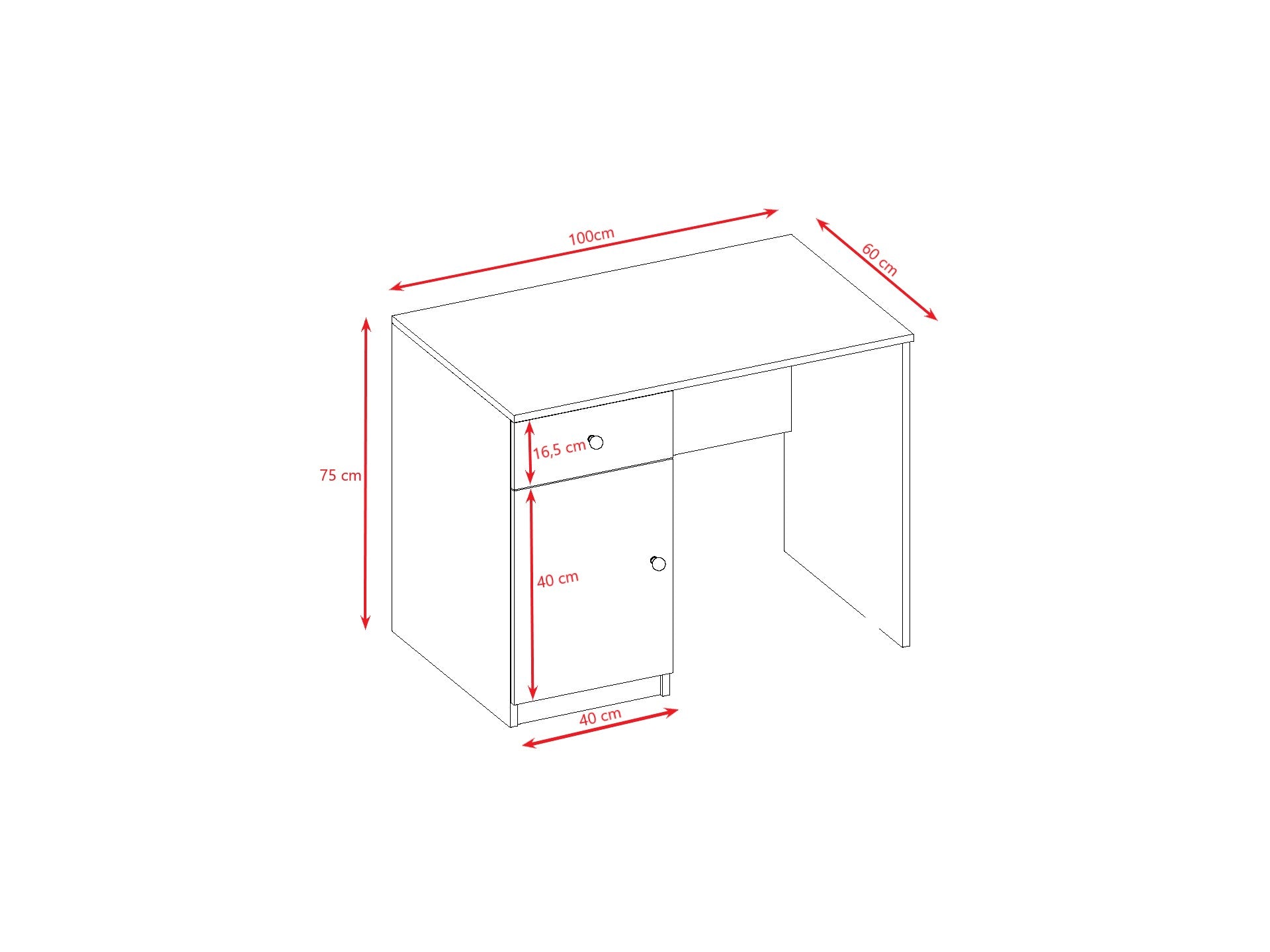 softly lit white kids desk with a cozy drawer and cabinet for a comforting study nook