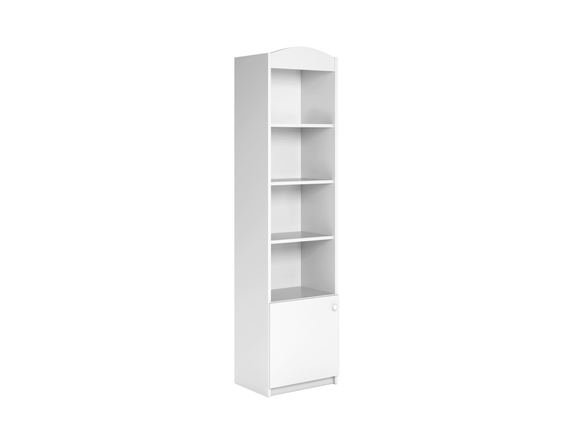 close-up of the babydreams single shelf's soft-close cabinet door and sturdy wall-mounting bracket