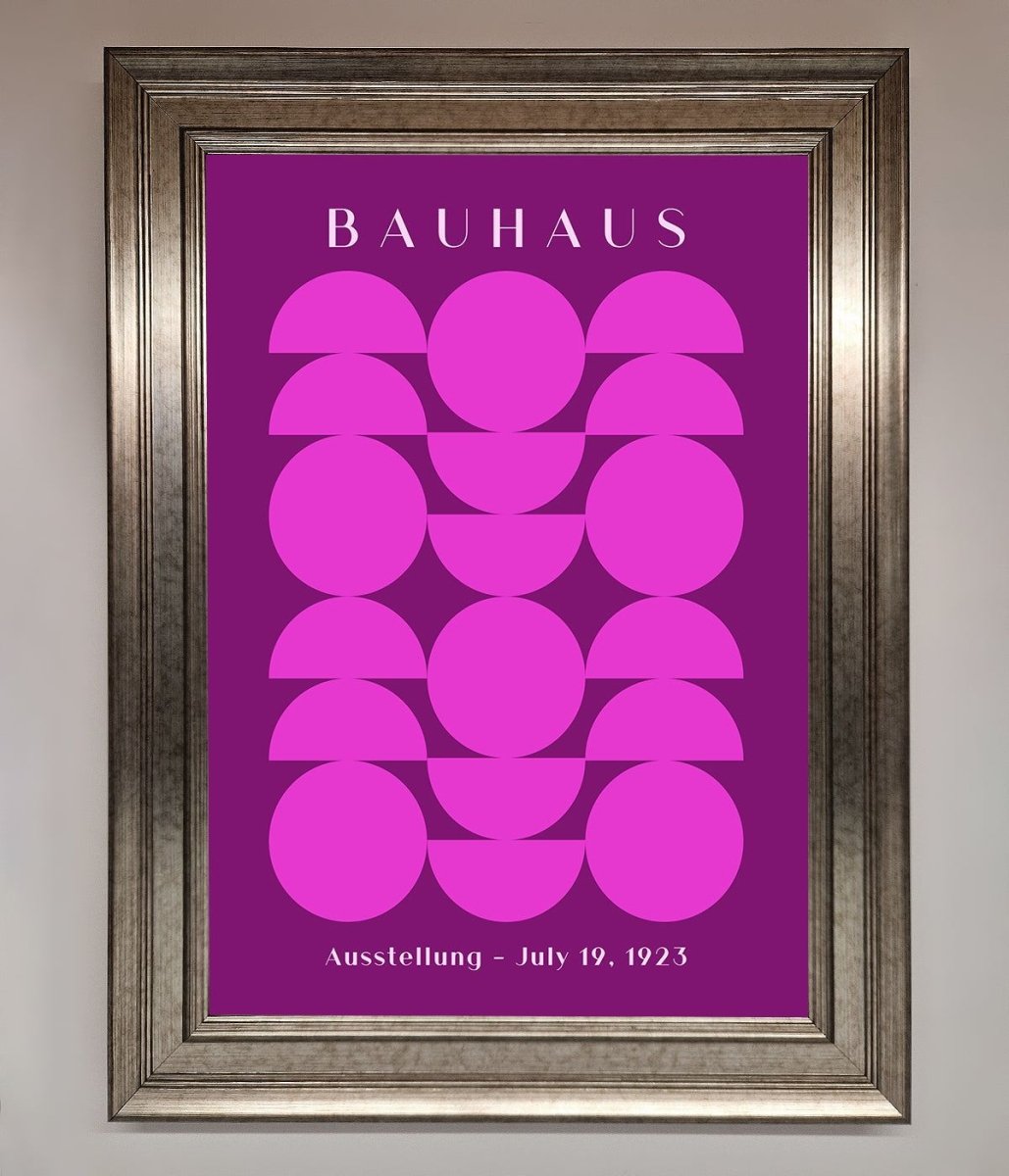 Bauhaus Pink And Purple Abstract Framed Print