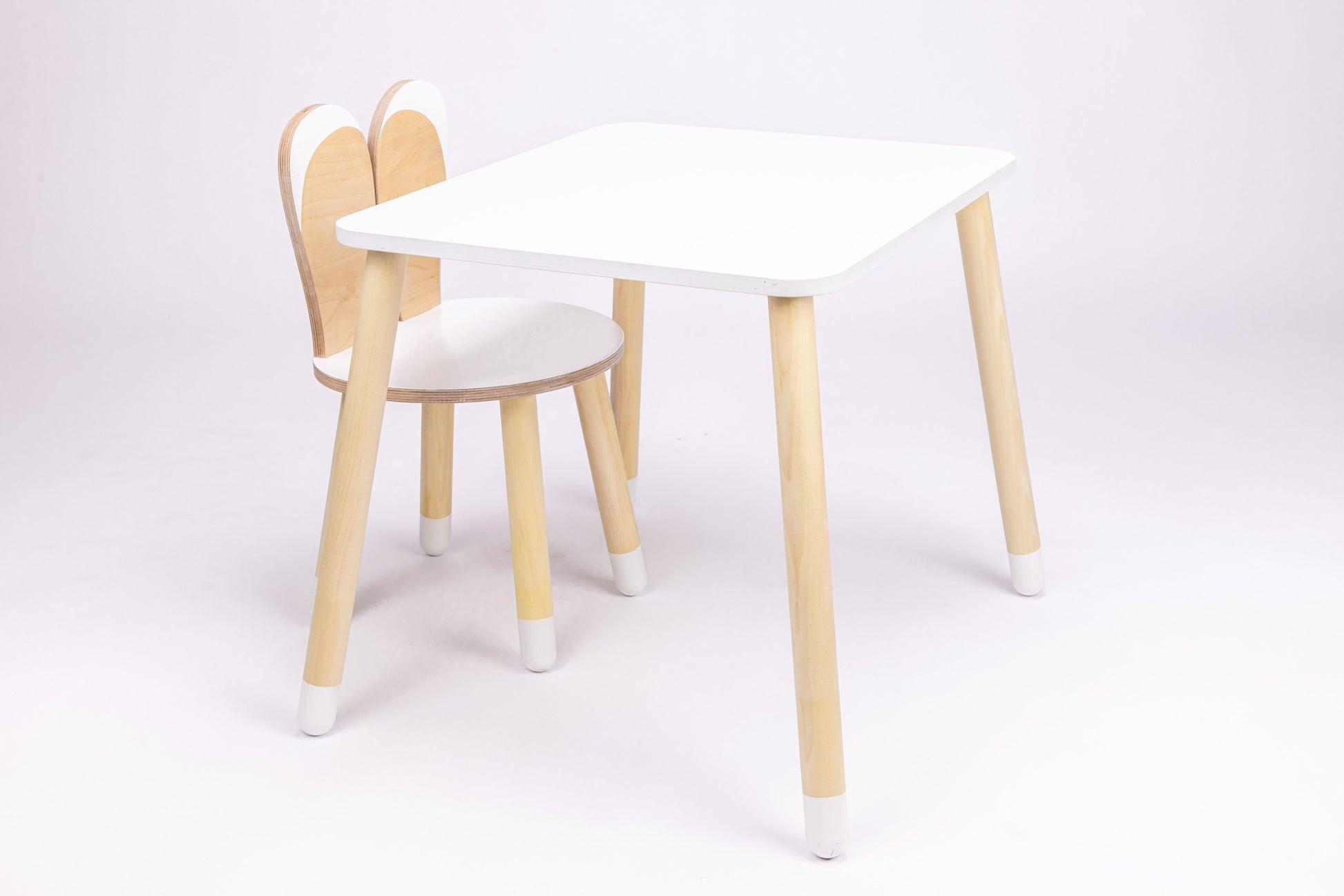 practical bunny kids table with birch plywood top and rounded corners for safe play