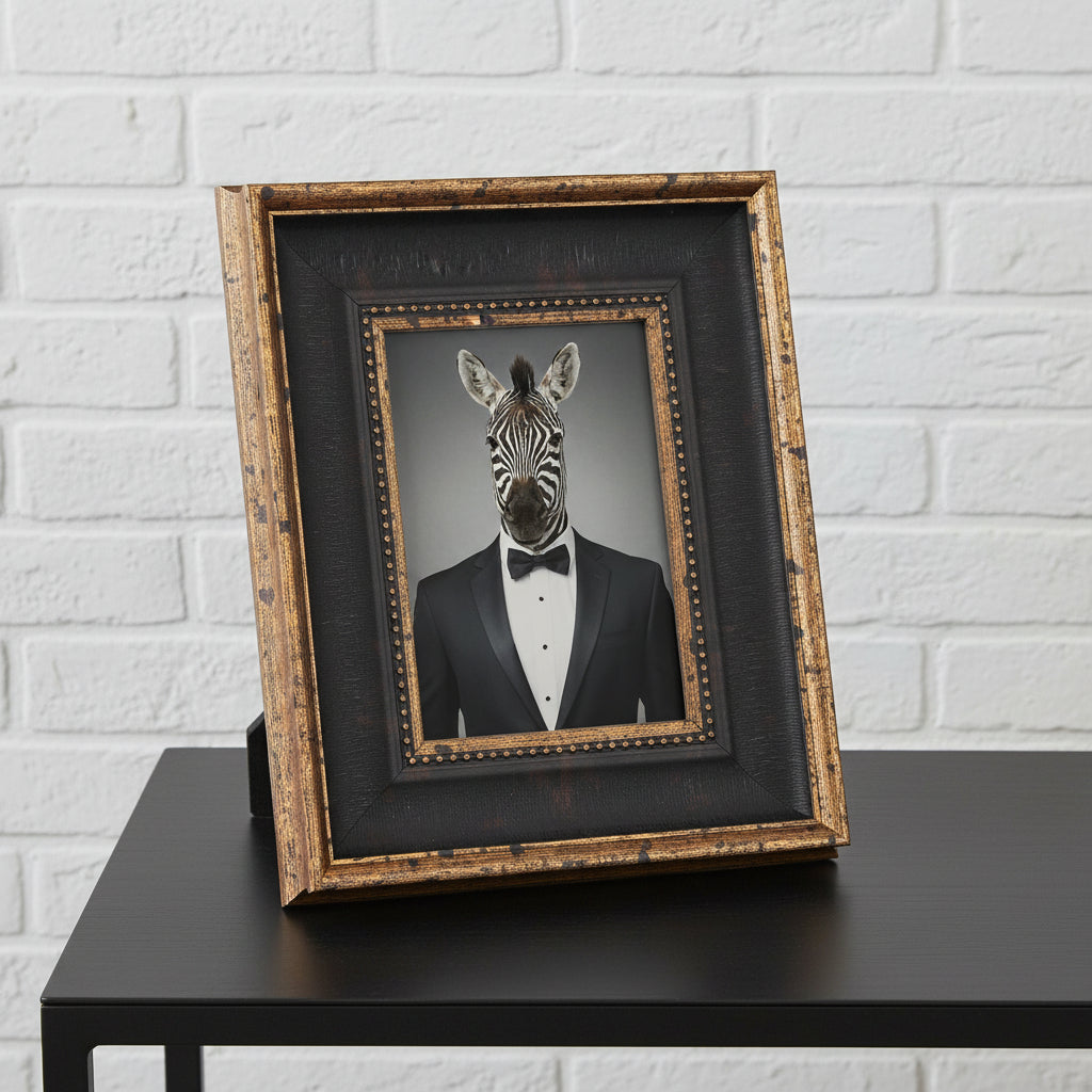 Black antique gold beaded photo frame, 5x7, handcrafted wood with intricate detailing, elegant home decor accent. by RoomLondon at brixbailey.com